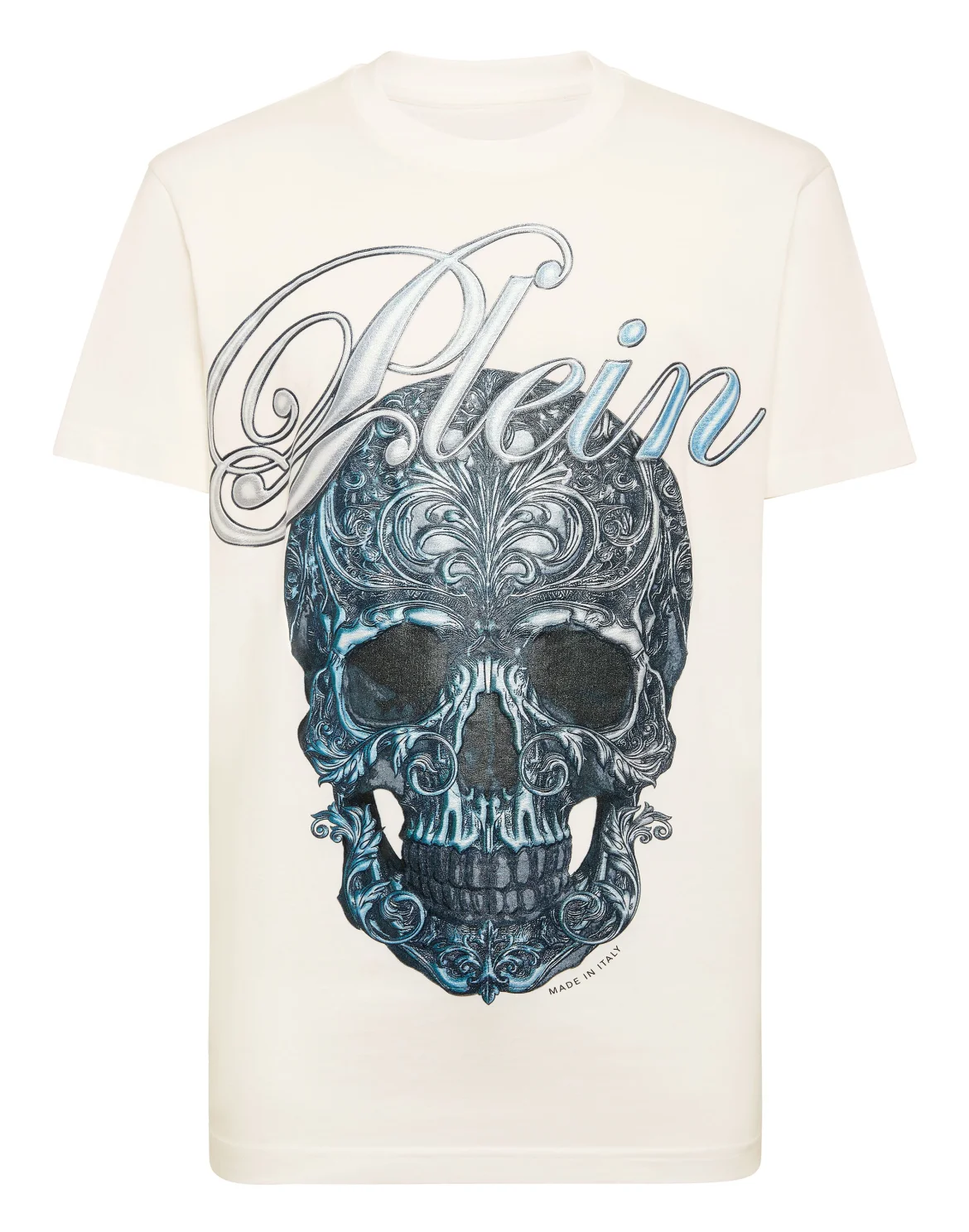 Round Neck T-Shirt Gradient Skull, цвет: Бежевый
