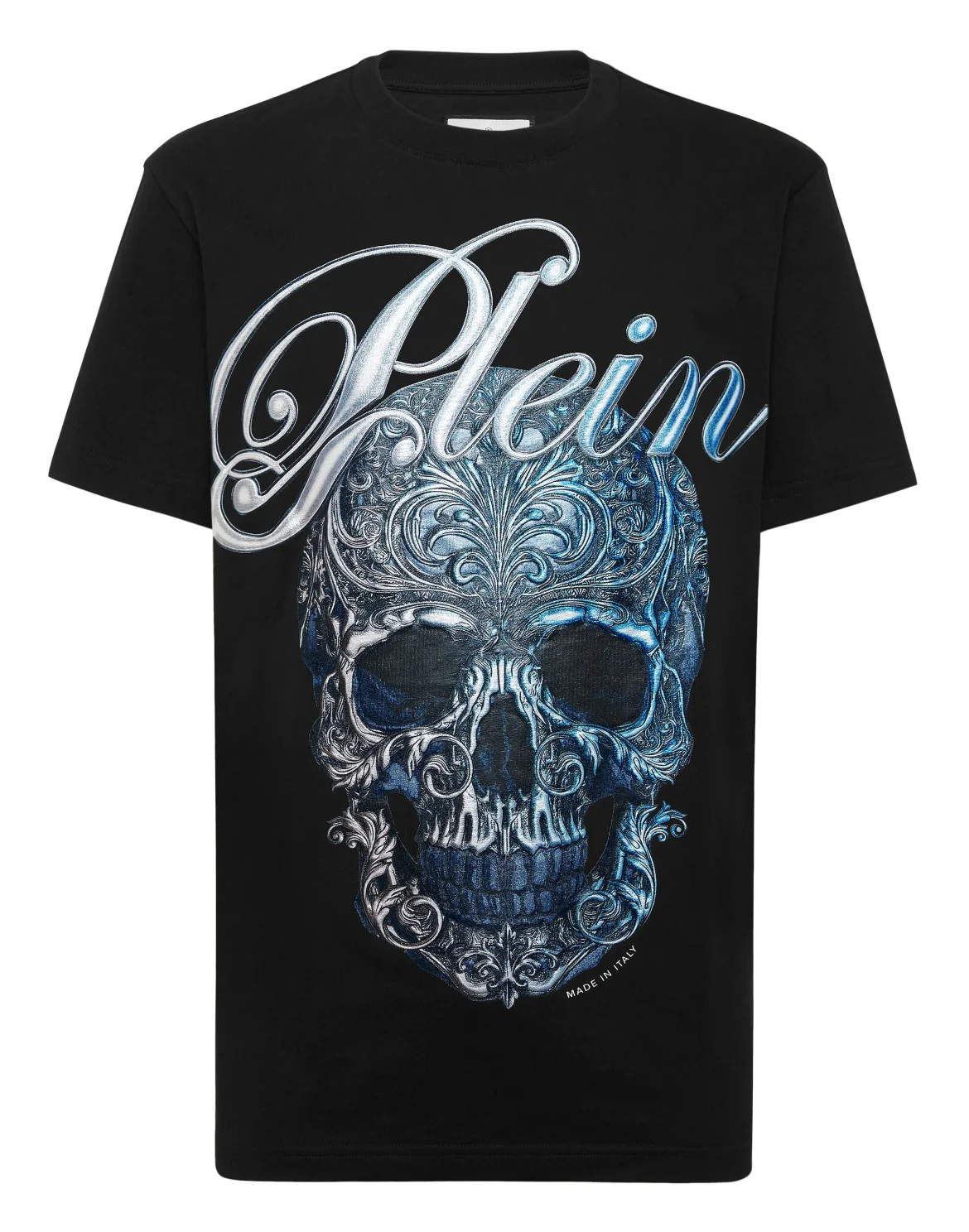 Round Neck T-Shirt Gradient Skull, цвет: Черный