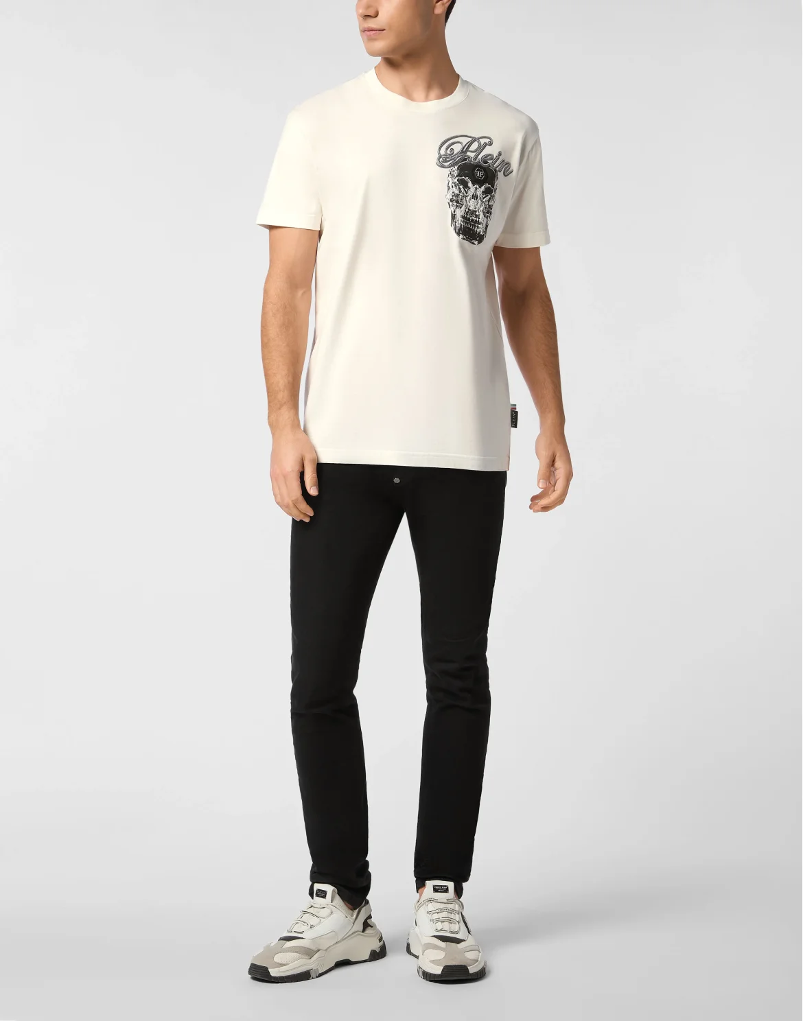Round Neck T-Shirt Glass Skull, цвет: Бежевый