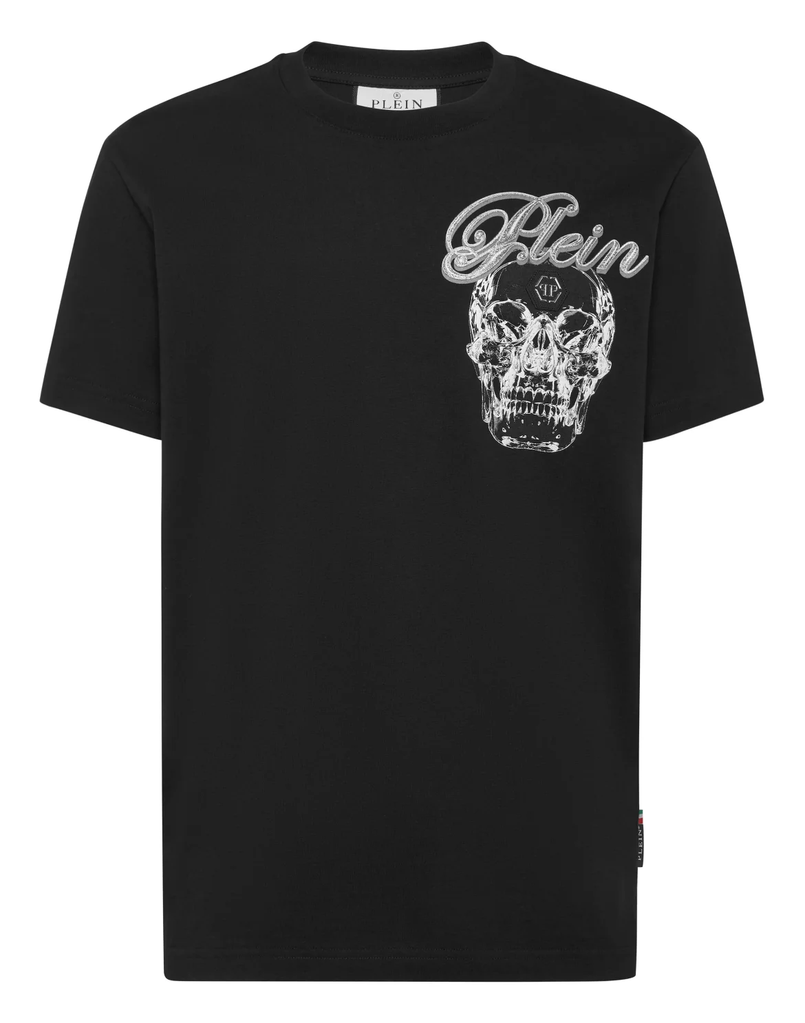 Round Neck T-Shirt Glass Skull, цвет: Черный