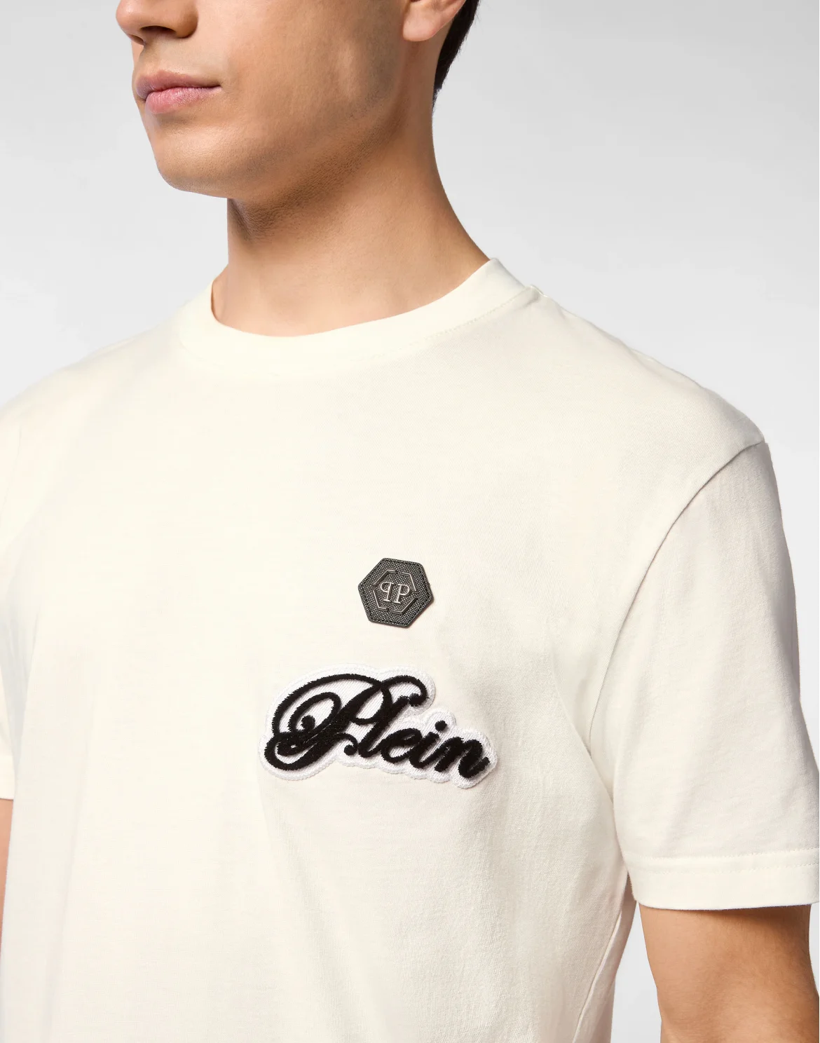 Round Neck T-Shirt Basic Signature, цвет: Бежевый