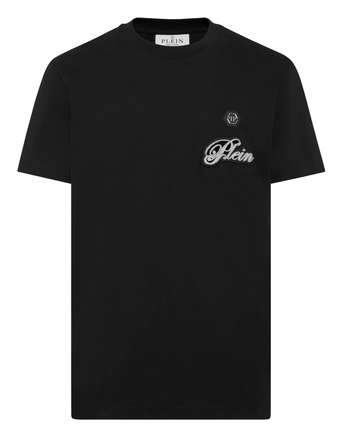 Round Neck T-Shirt Basic Signature, цвет: Черный