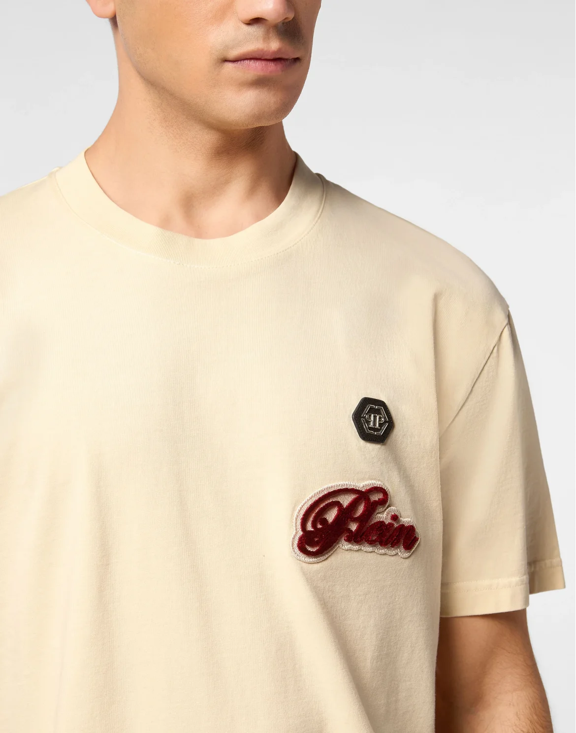 Round Neck T-Shirt Basic Signature, цвет: Бежевый