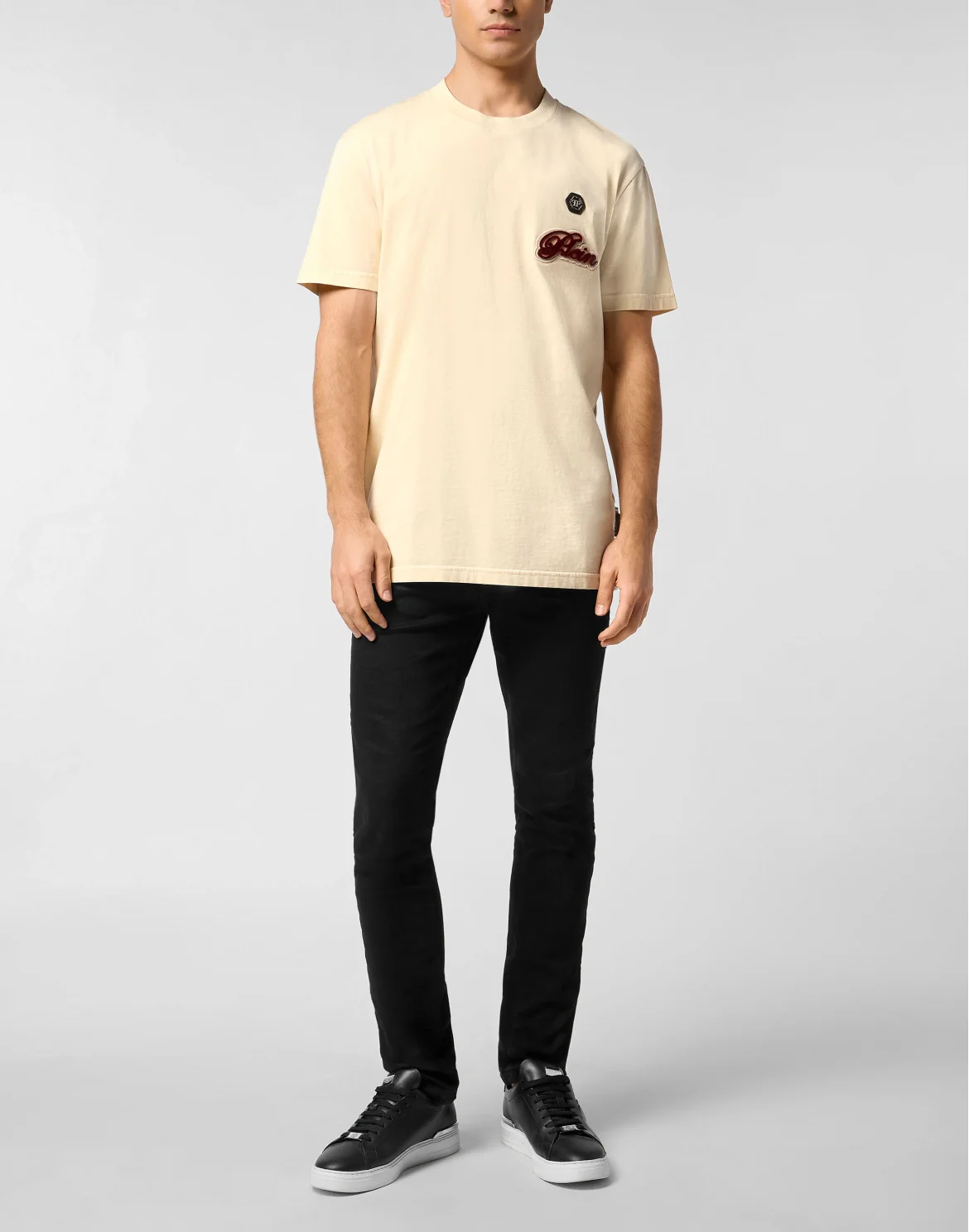 Round Neck T-Shirt Basic Signature, цвет: Бежевый