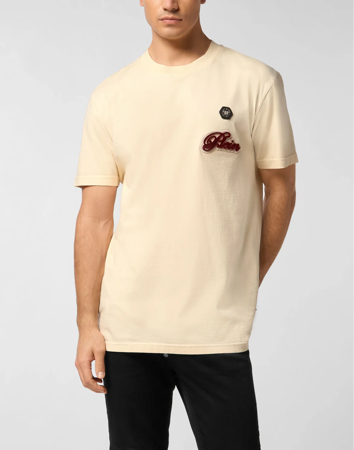 Round Neck T-Shirt Basic Signature, цвет: Бежевый