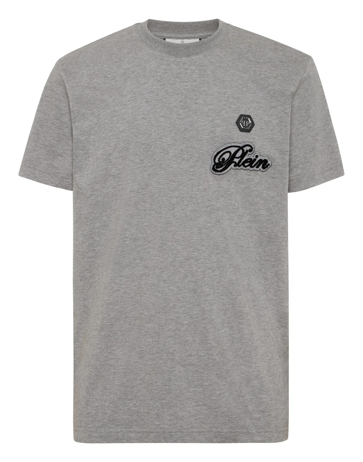 Round Neck T-Shirt Basic Signature, цвет: Серый