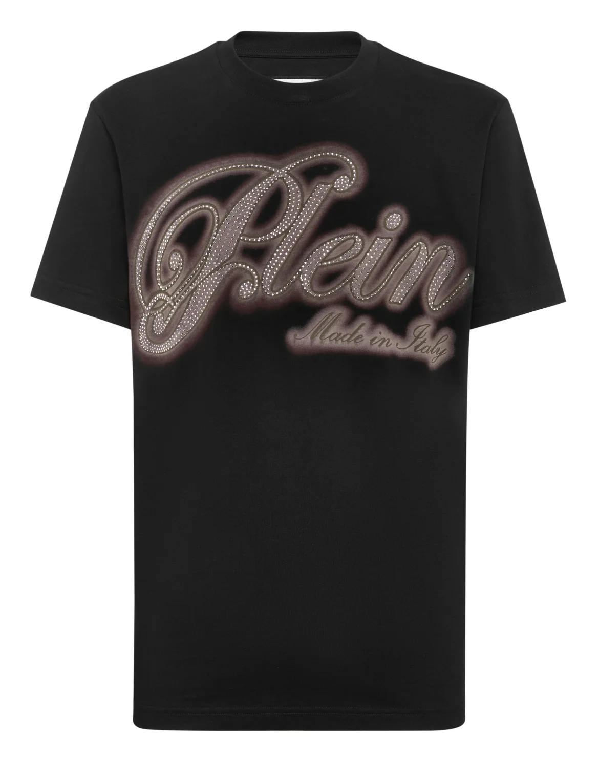 T-Shirt Basic Strass Signature, цвет: Черный