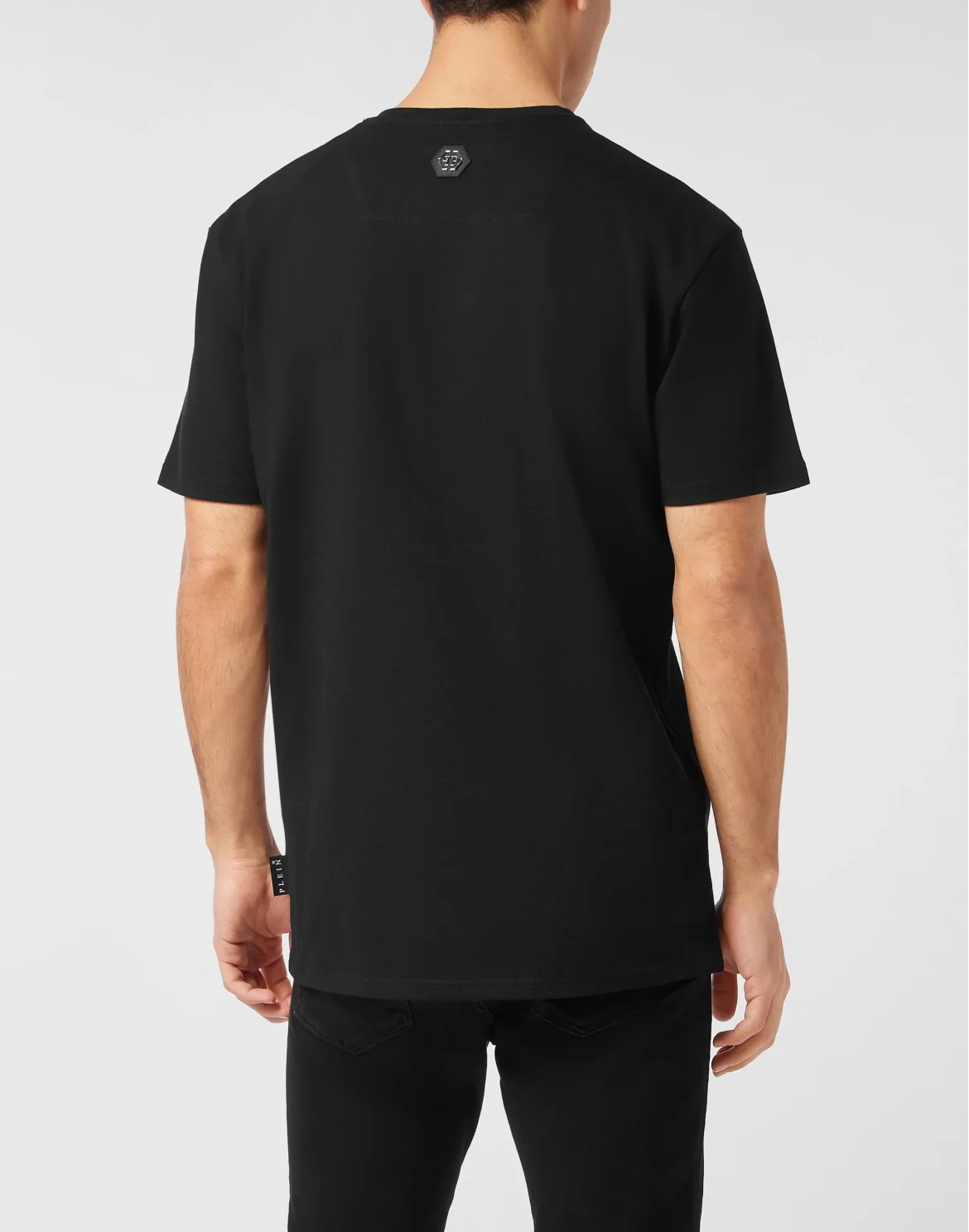 V Neck Heavy Cotton T-Shirt Crystal Skull, цвет: Черный