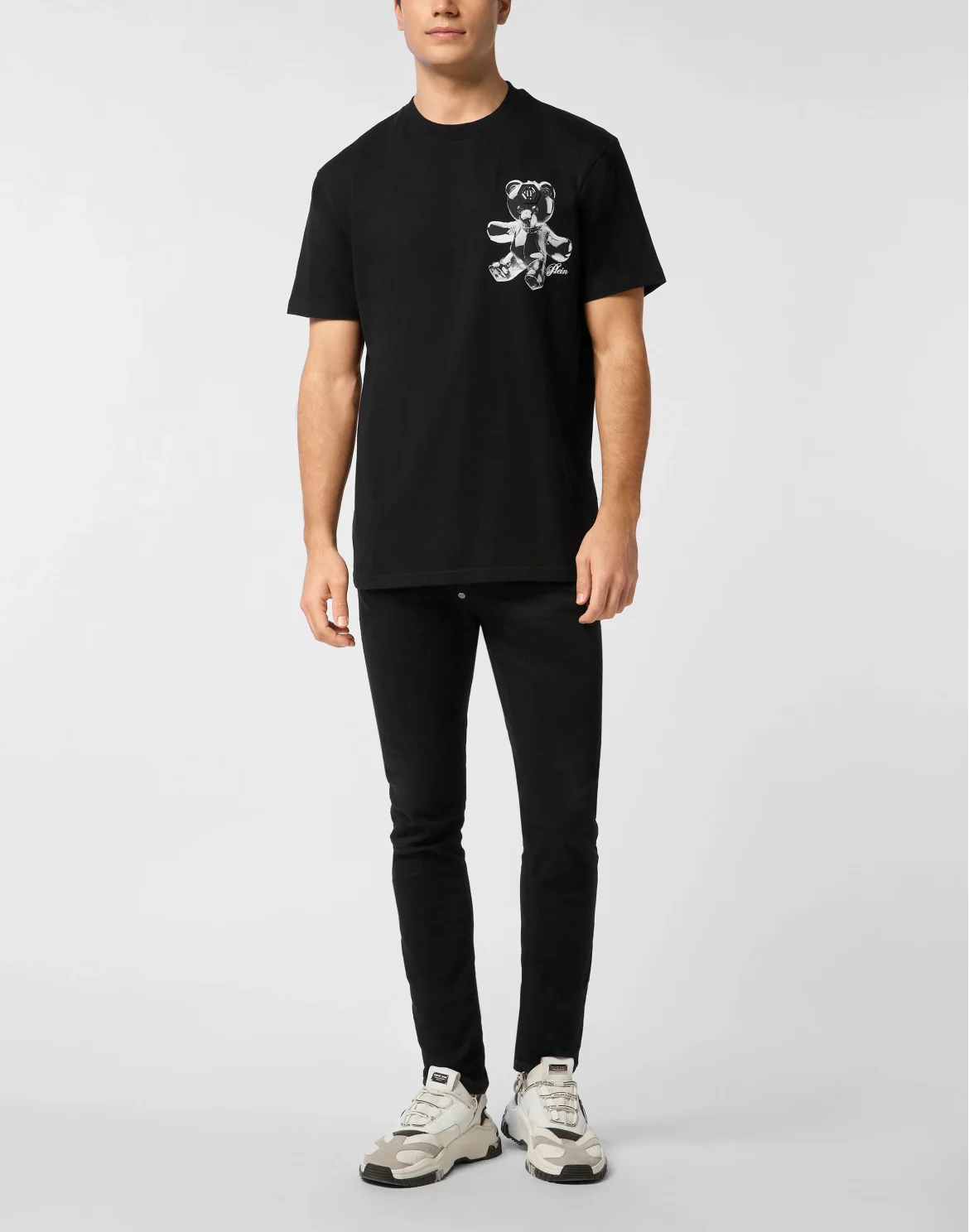 Round Neck T-Shirt Teddy Glass, цвет: Черный