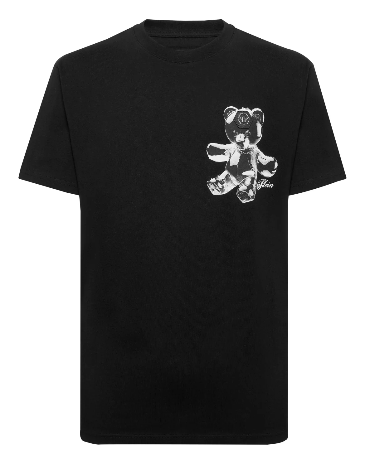 Round Neck T-Shirt Teddy Glass, цвет: Черный