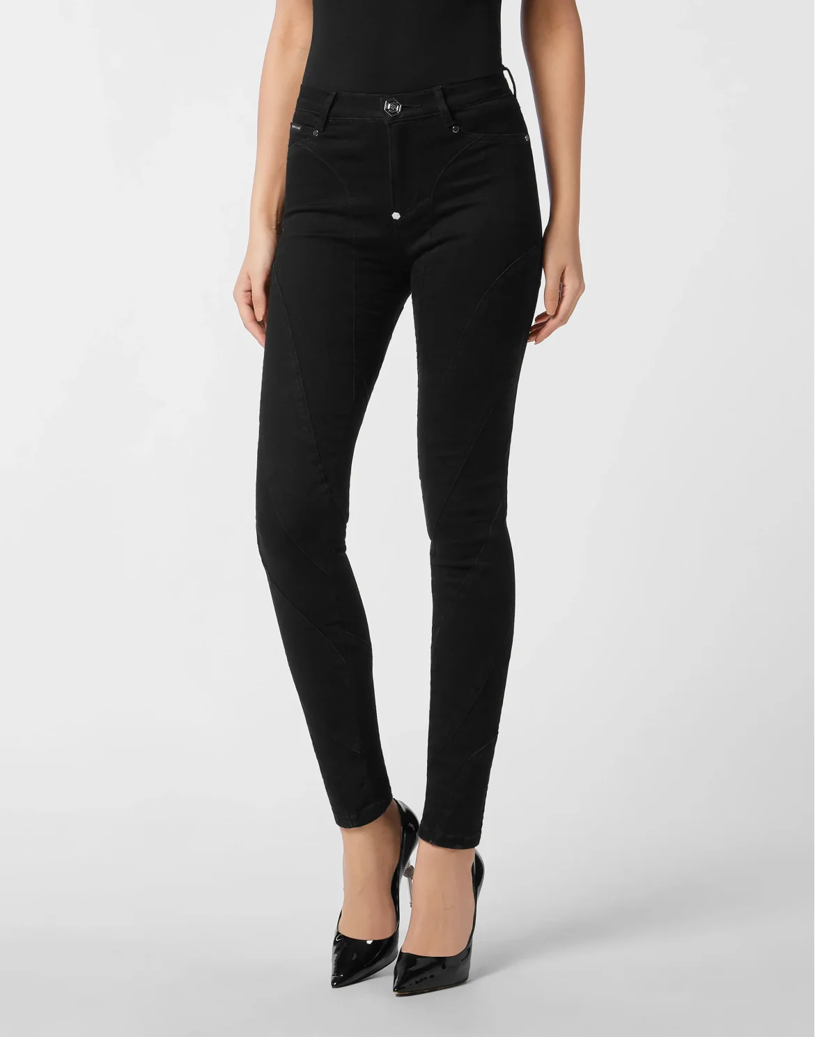 High-Waist Jeggings Multicutting, цвет: Черный