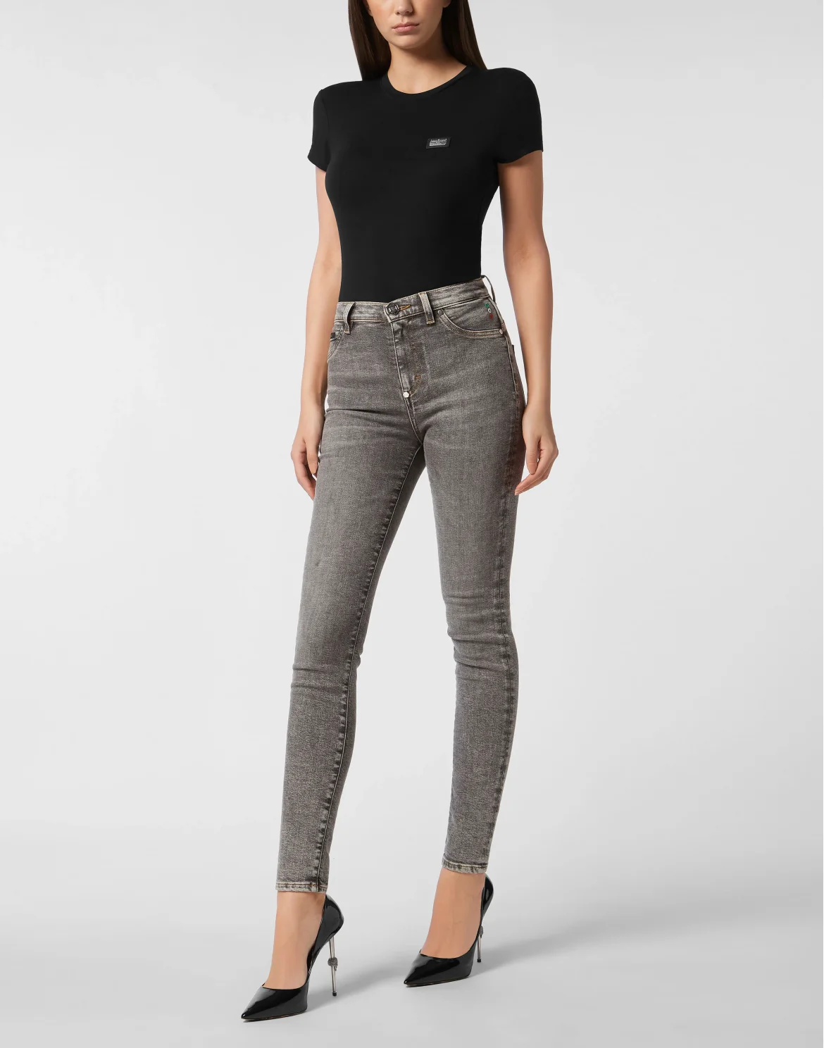 High Waist Jeggings, цвет: Серый