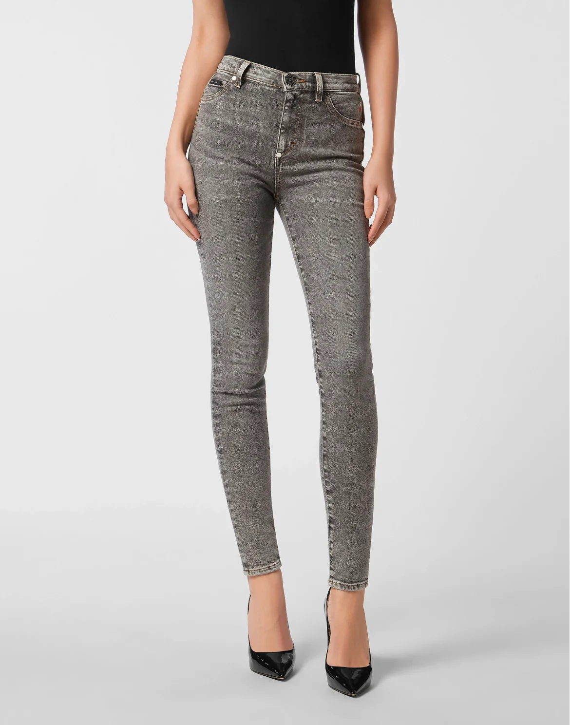High Waist Jeggings, цвет: Серый