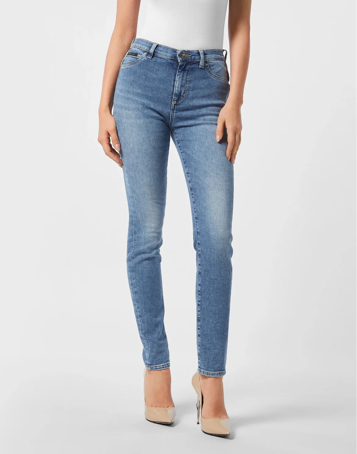 High Waist Jeggings, цвет: Голубой