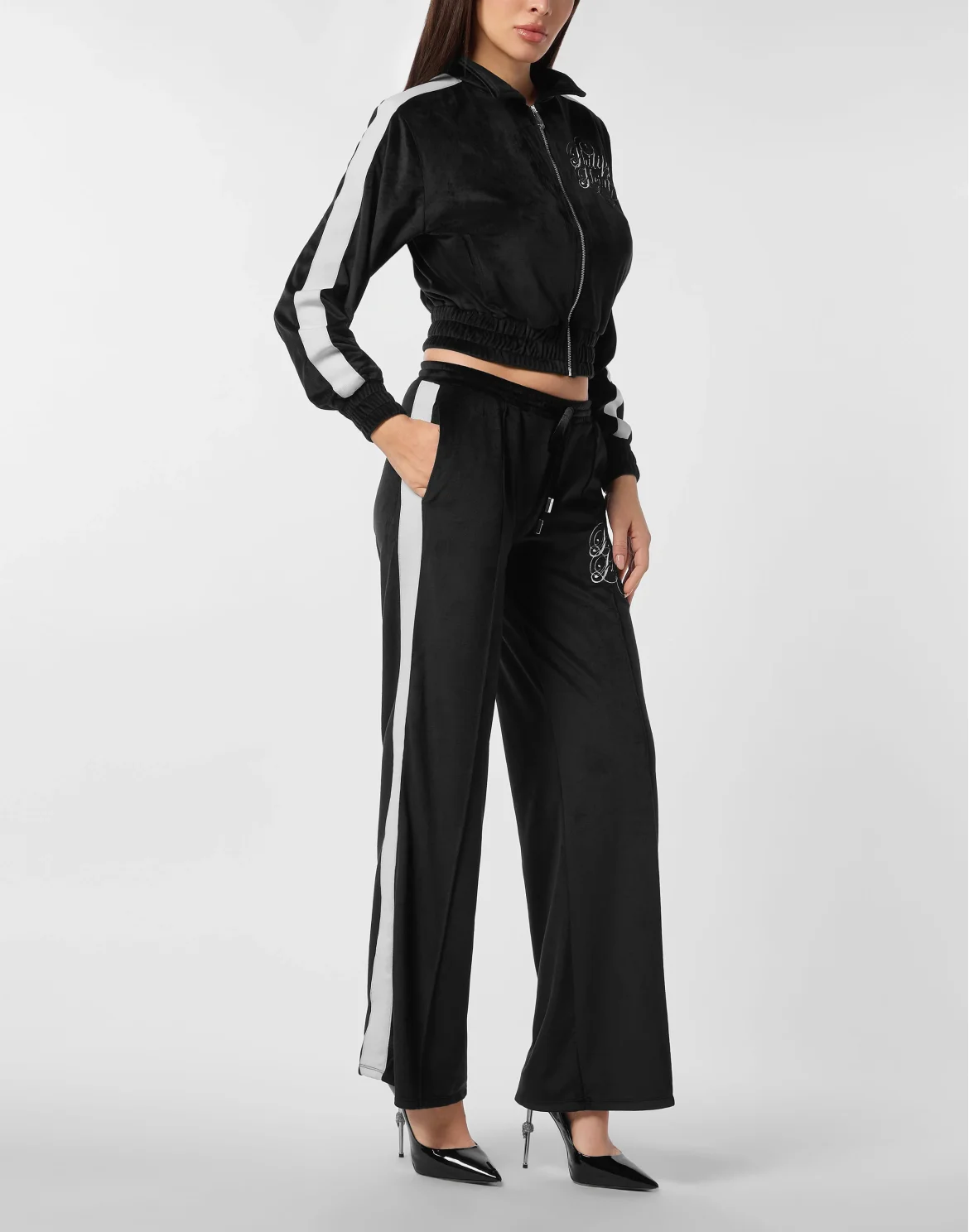 Chenille Tracksuit Jacket Signature, цвет: Черный