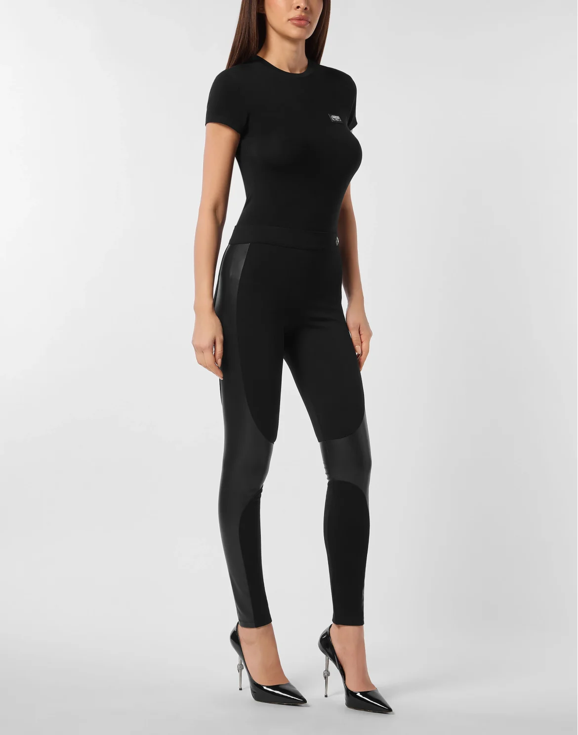 Faux Leather Leggings, цвет: Черный