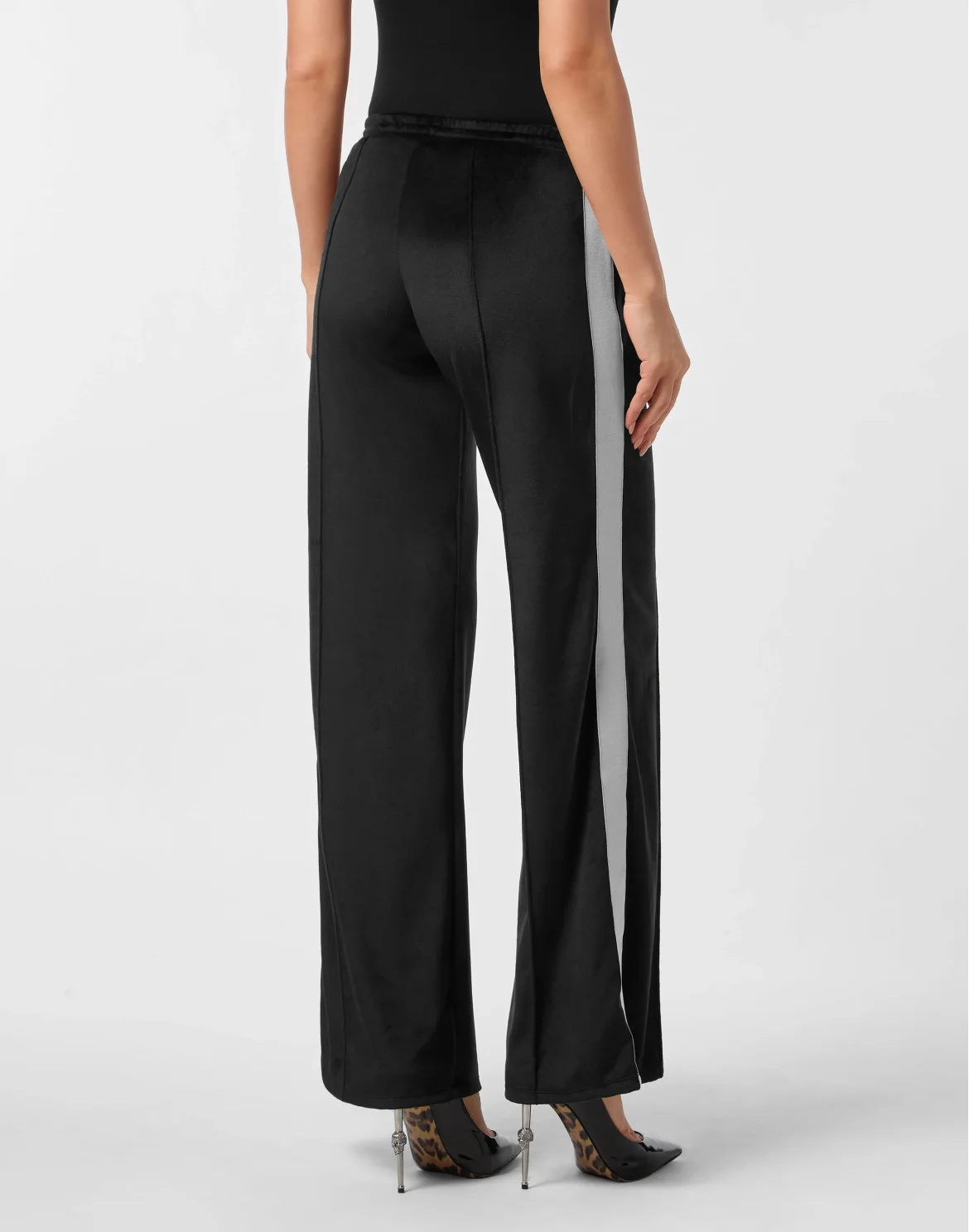 Chenille Straight Tracksuit Trousers Signature, цвет: Черный