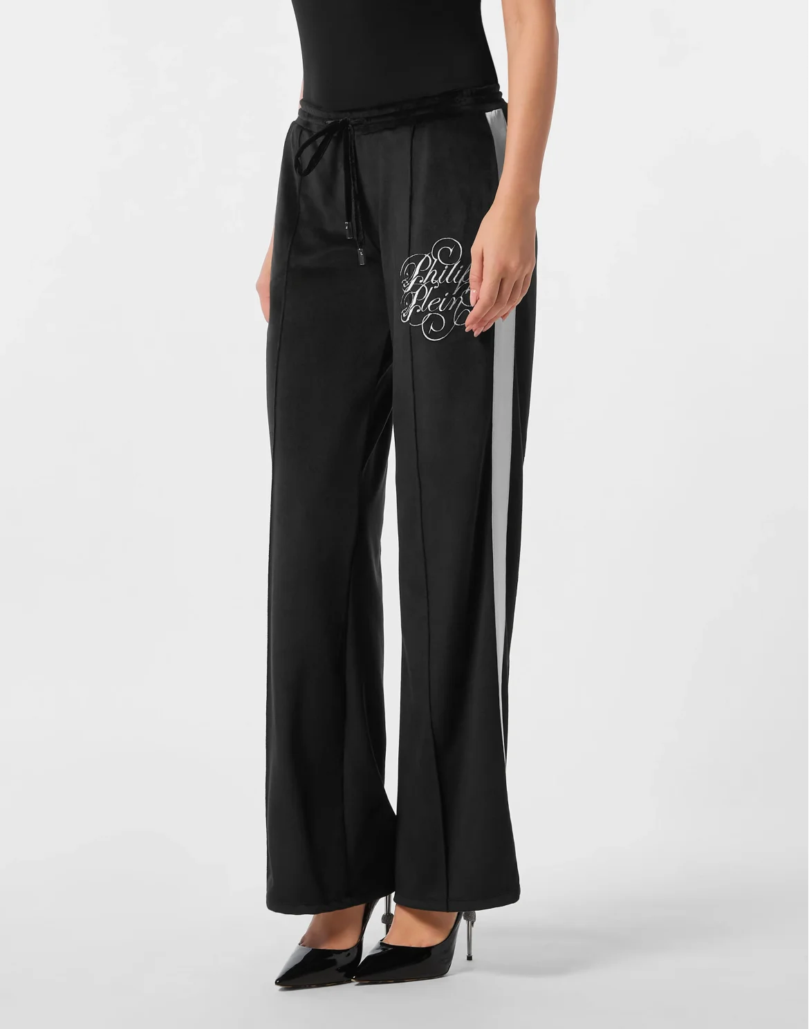 Chenille Straight Tracksuit Trousers Signature, цвет: Черный