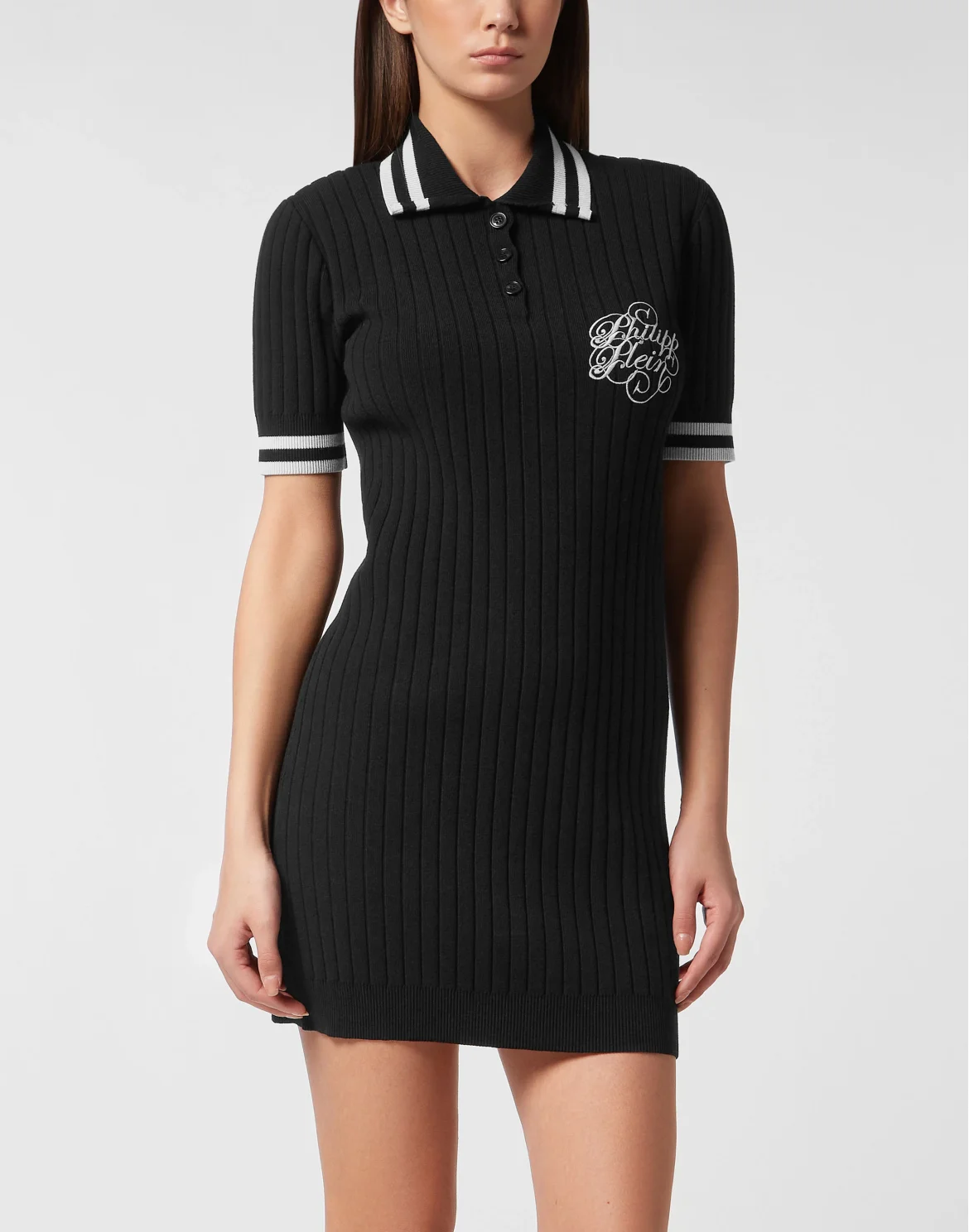 Knit Polo Dress, цвет: Черный