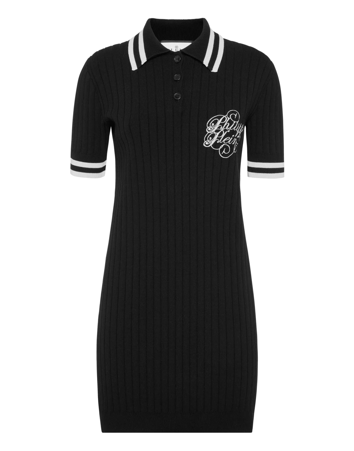 Knit Polo Dress, цвет: Черный