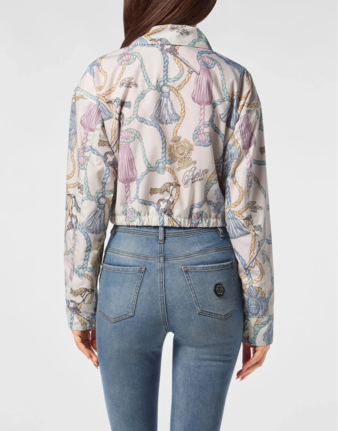Nylon Cropped Windbreaker Tassels, цвет: Мультиколор
