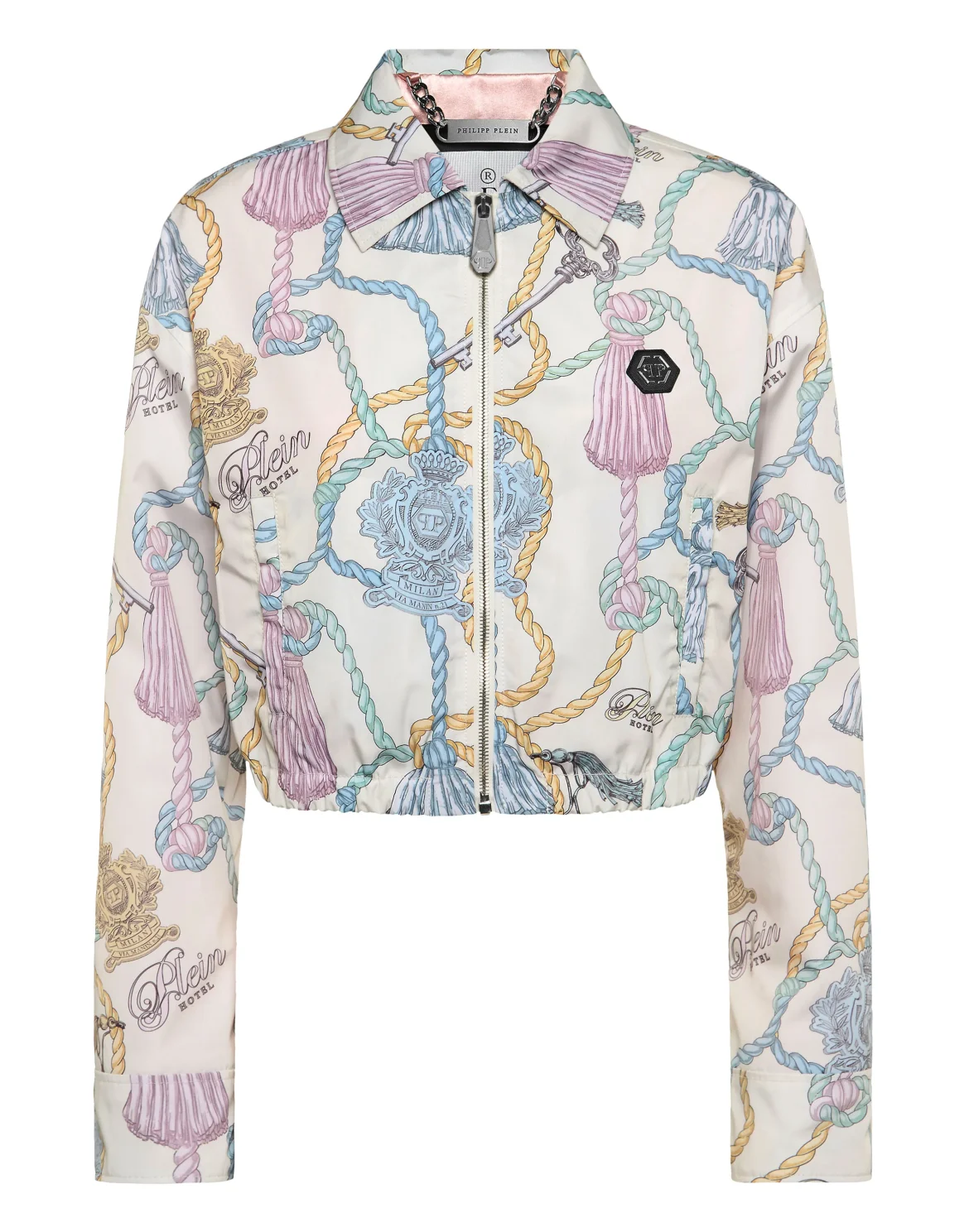 Nylon Cropped Windbreaker Tassels, цвет: Мультиколор