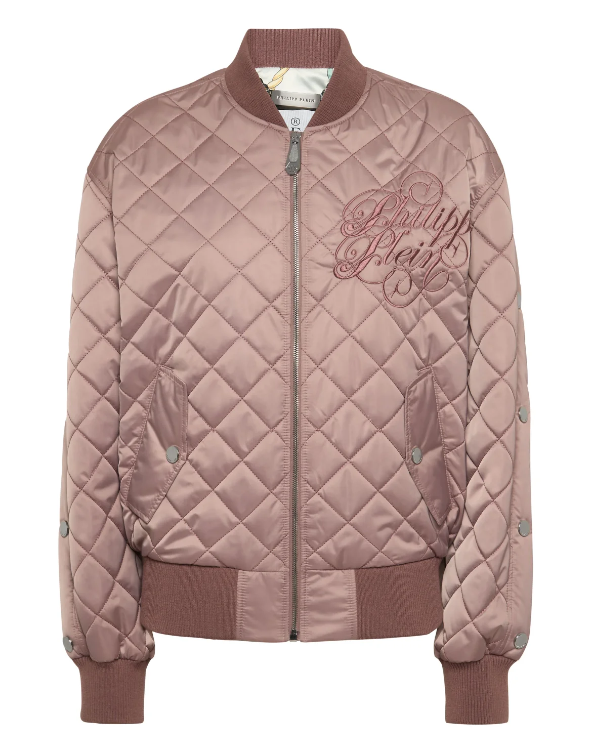 Nylon Oversize Bomber Matelasse Diamond Signature, цвет: Розовый