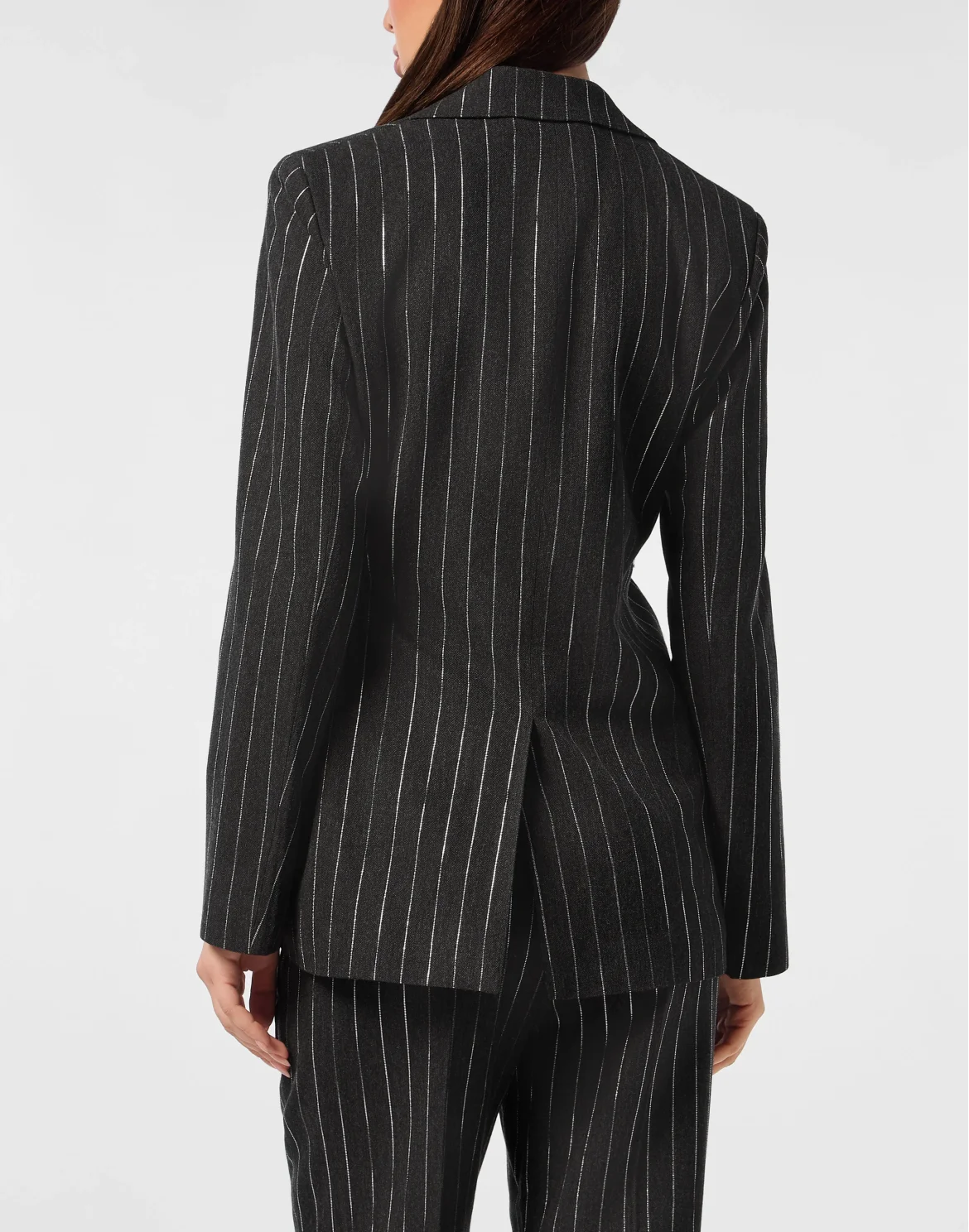 Pinstriped Belted Blazer, цвет: Серый