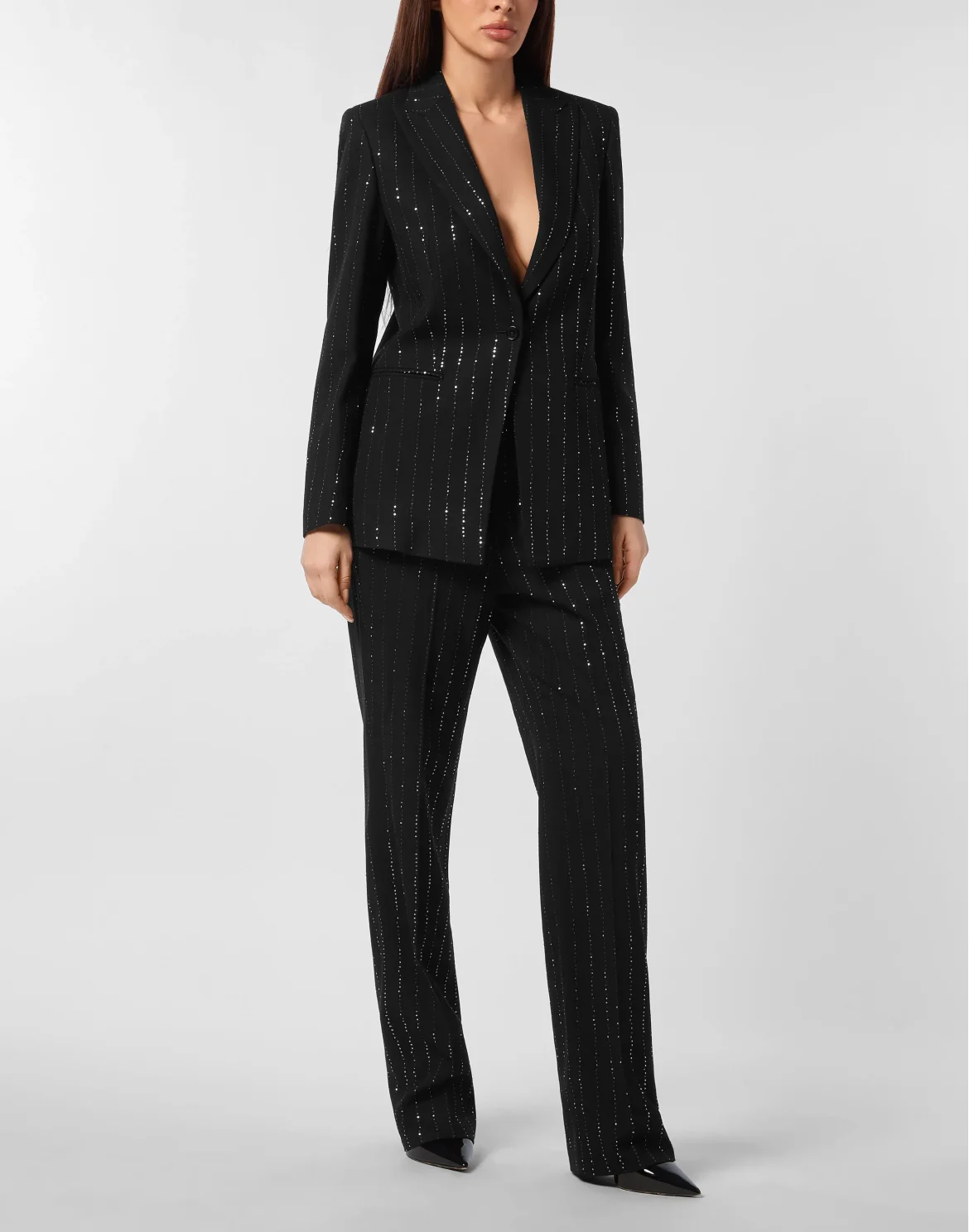 Paillettes Boyfriend Fit Blazer, цвет: Черный