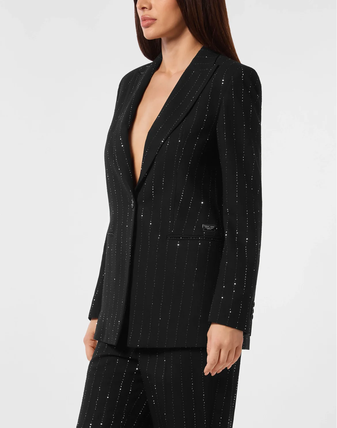 Paillettes Boyfriend Fit Blazer, цвет: Черный