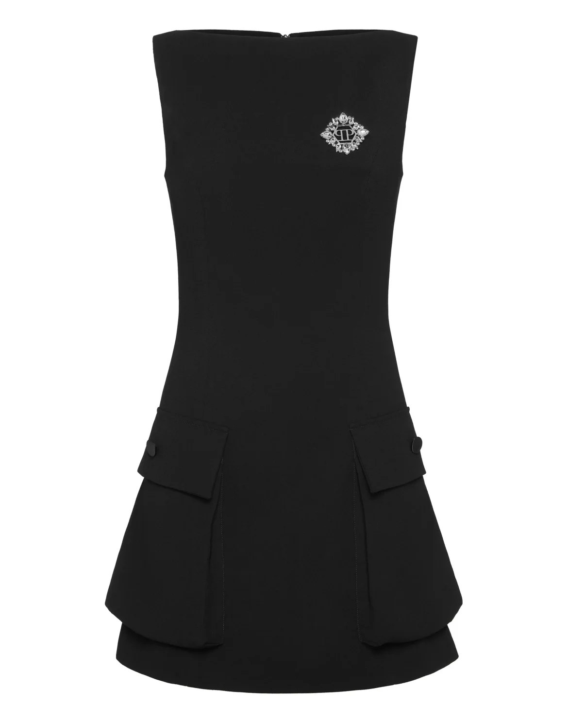 Crepe Dame Fit Mini Dress, цвет: Черный