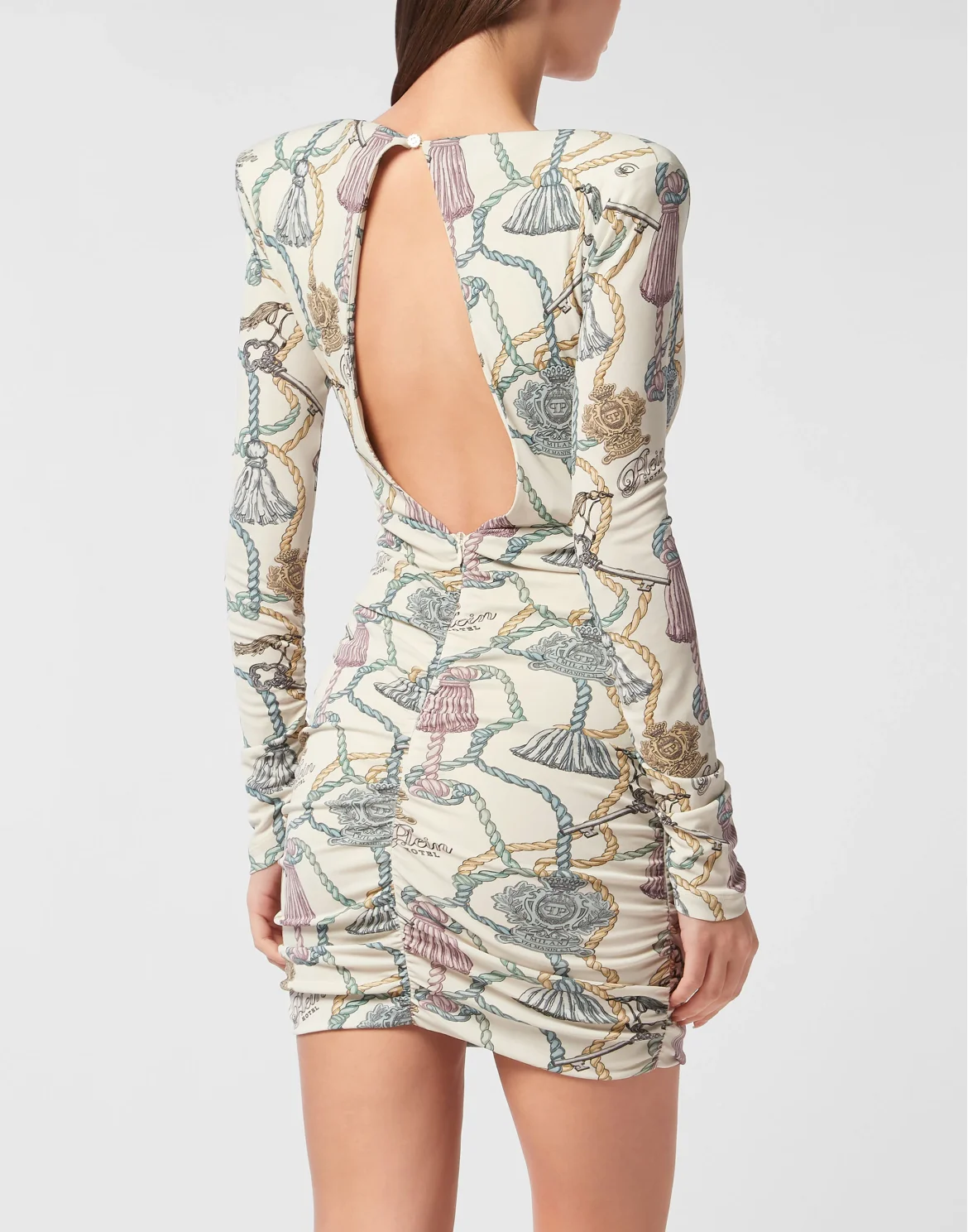 Long-Sleeved Mini Dress Tassels, цвет: Мультиколор