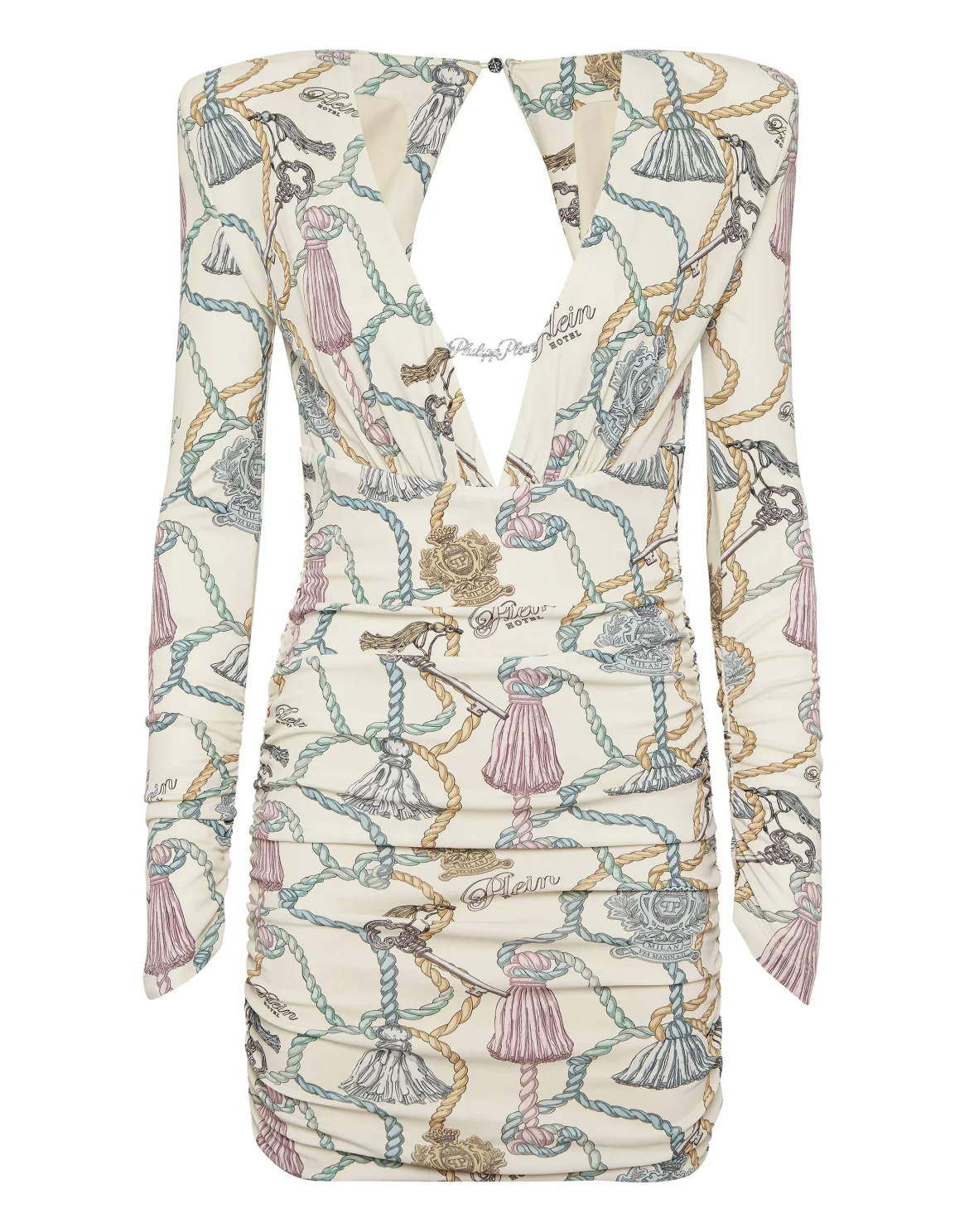 Long-Sleeved Mini Dress Tassels, цвет: Мультиколор