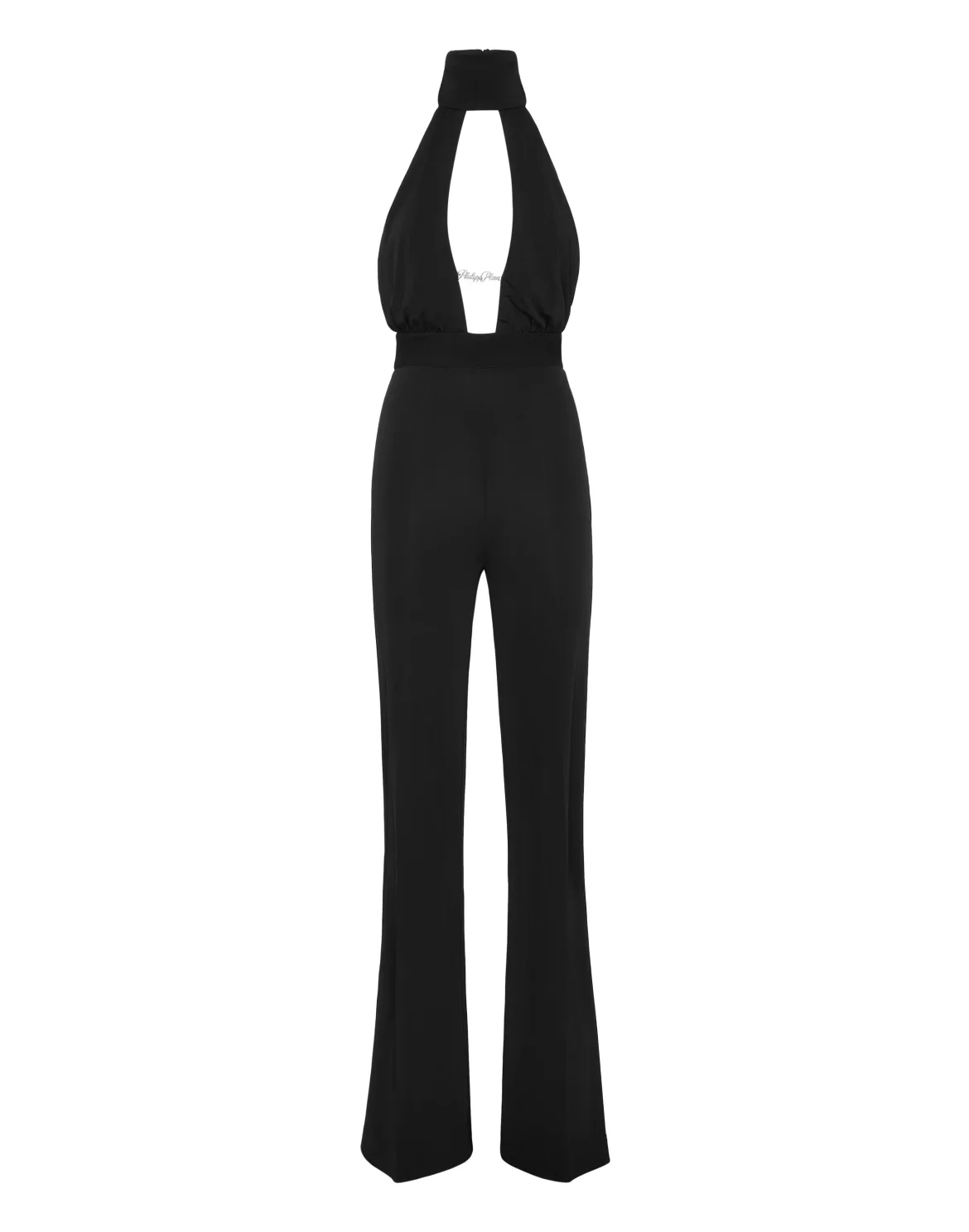 Halter Neck Backless Jumpsuit, цвет: Черный