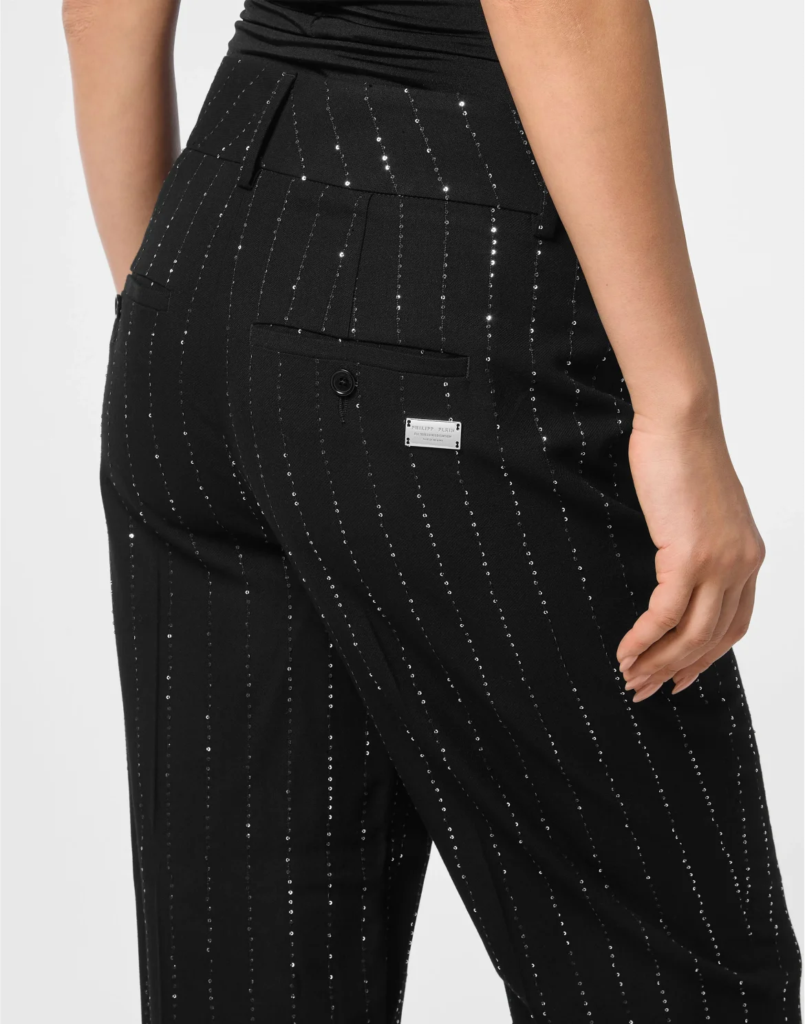 Lady Fit Trousers Paillettes, цвет: Черный