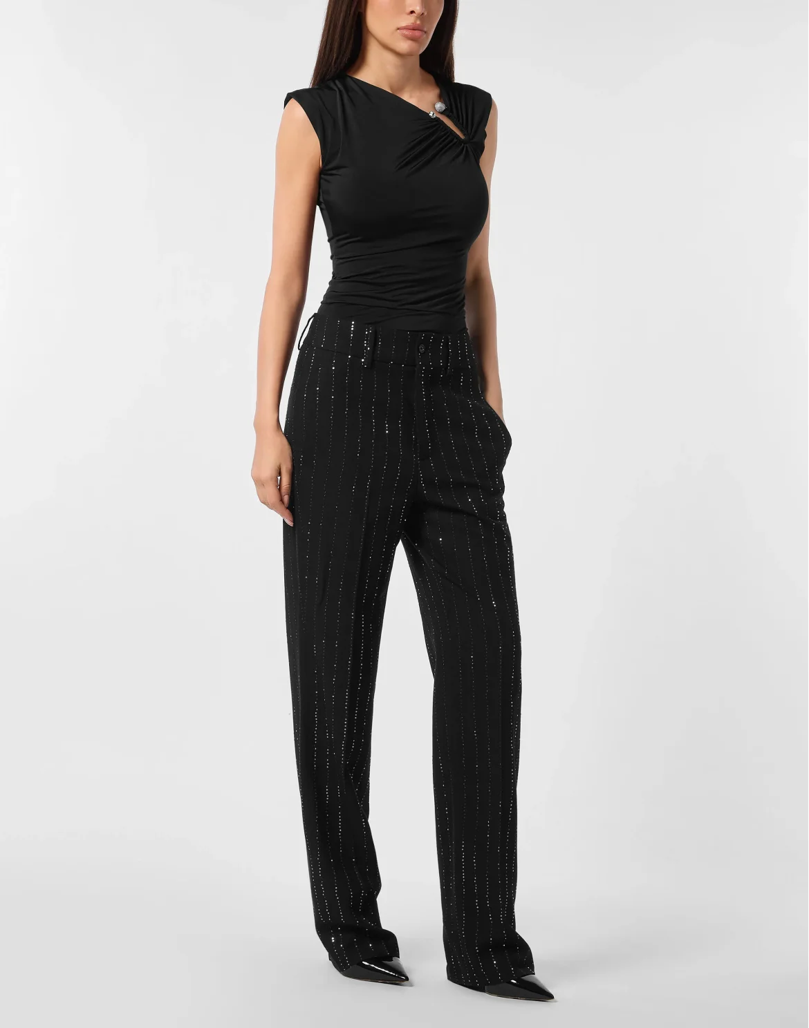 Lady Fit Trousers Paillettes, цвет: Черный