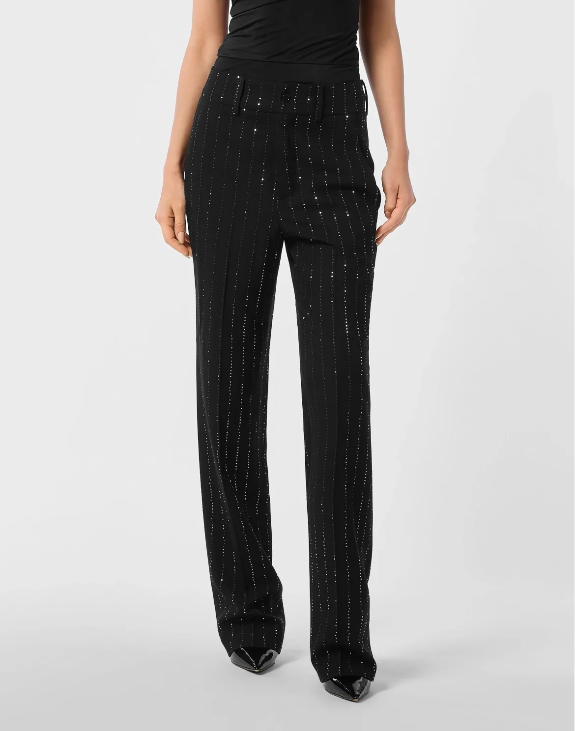 Lady Fit Trousers Paillettes, цвет: Черный