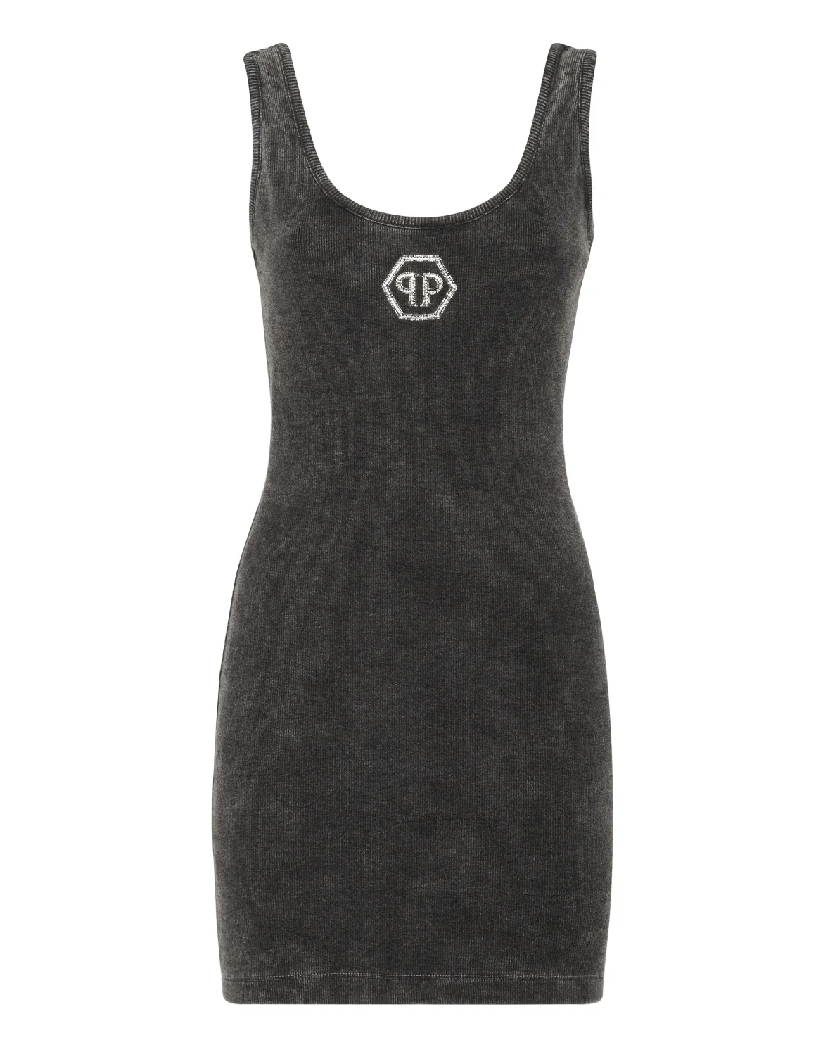 Rib Mini Tank Dress Hexagon, цвет: Серый