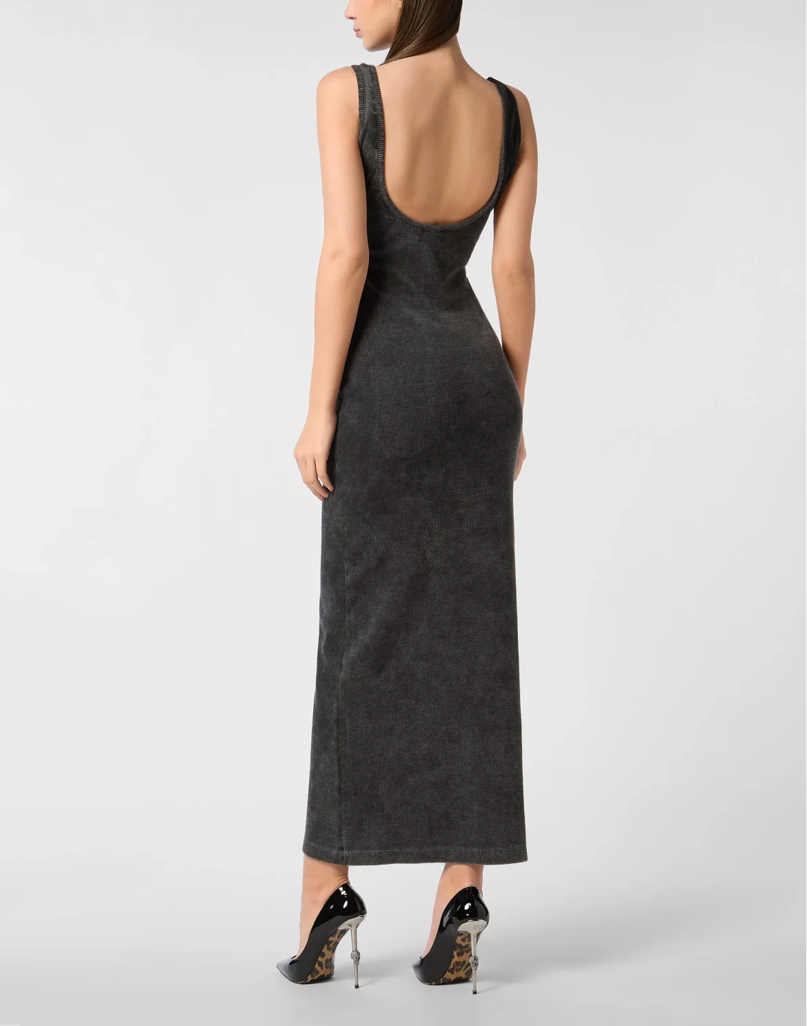 Rib Long Tank Dress Stones Wash Hexagon, цвет: Серый