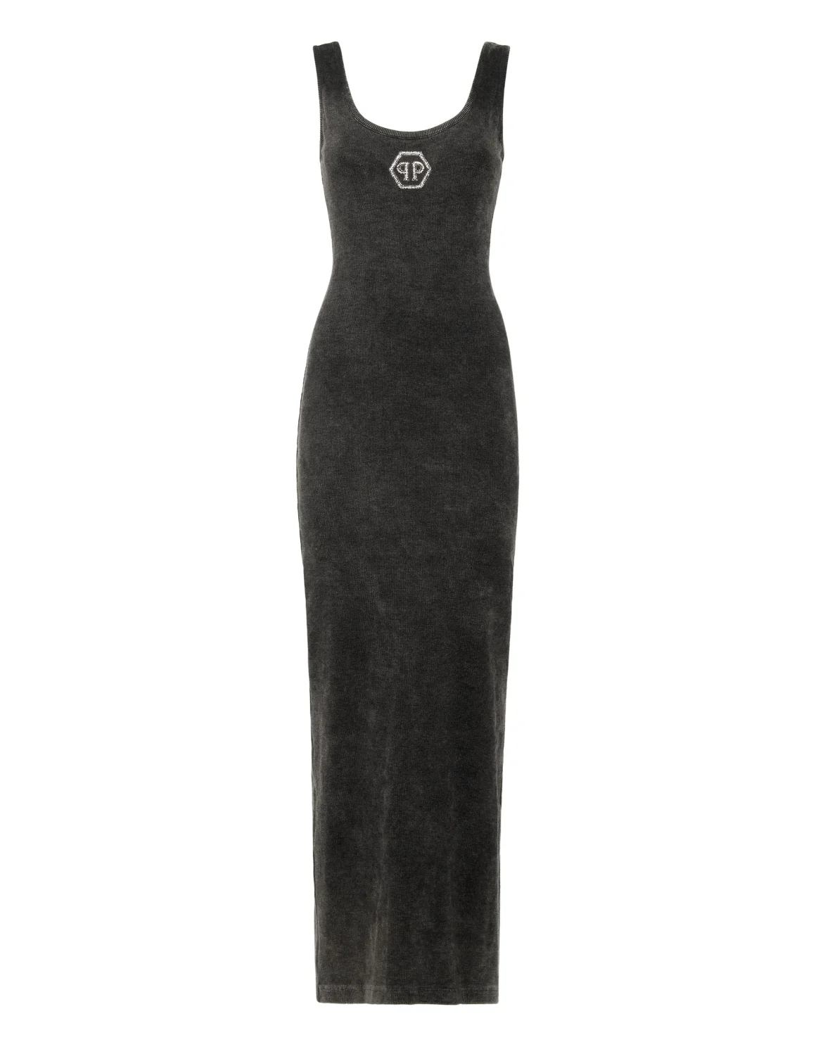 Rib Long Tank Dress Stones Wash Hexagon, цвет: Серый