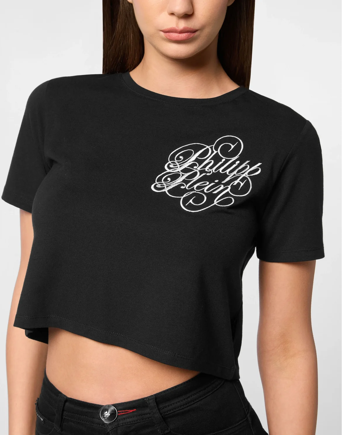 Modal Sexy Pure Fit Cropped T-Shirt, цвет: Черный