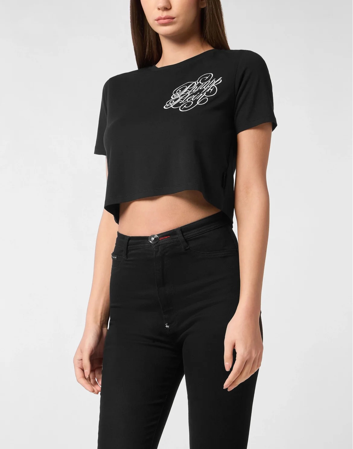 Modal Sexy Pure Fit Cropped T-Shirt, цвет: Черный