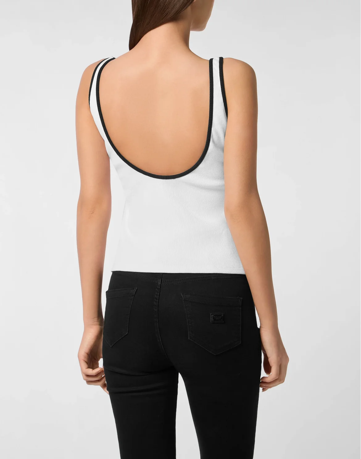 Cotton Rib Tank Top Hexagon, цвет: Белый