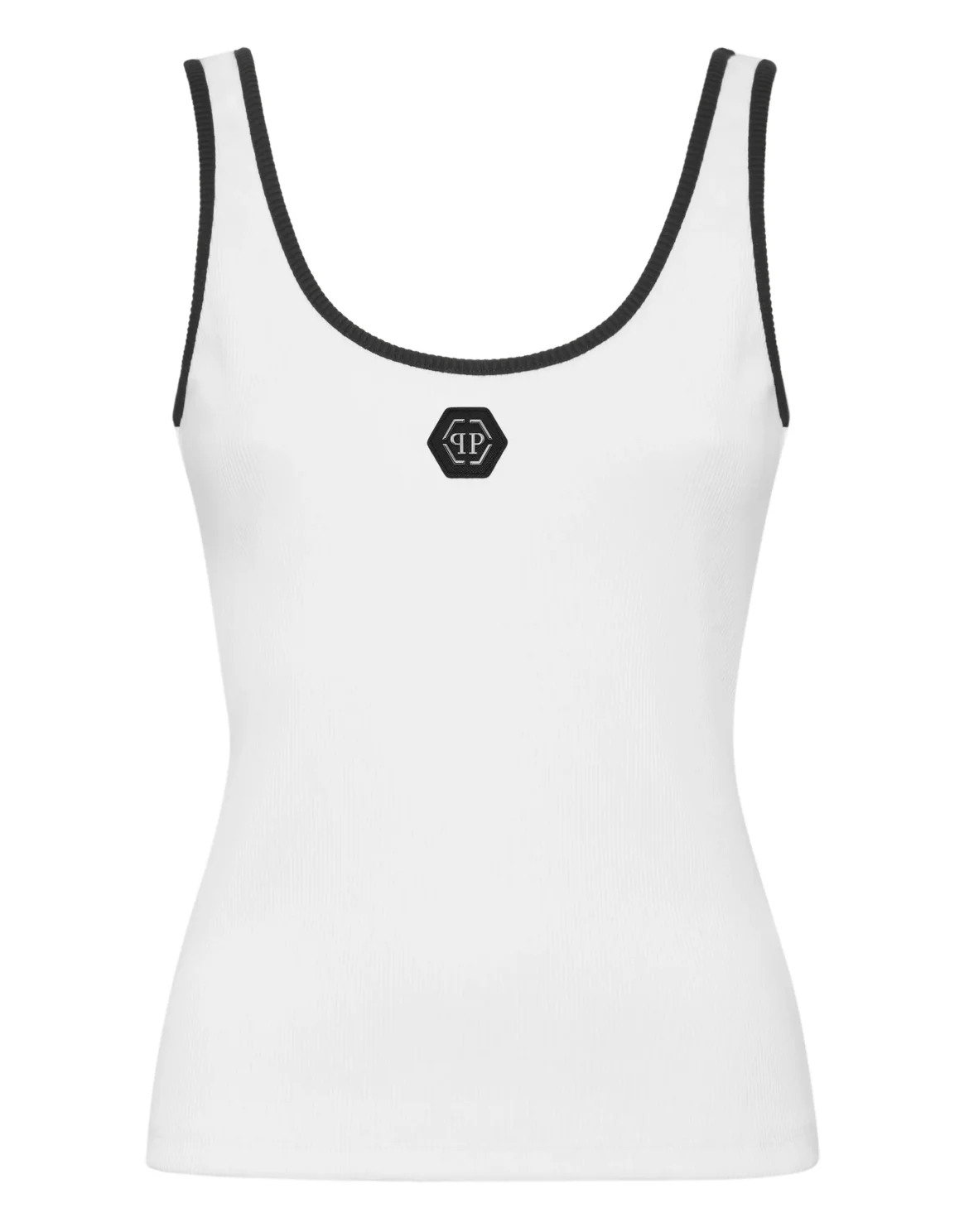 Cotton Rib Tank Top Hexagon, цвет: Белый