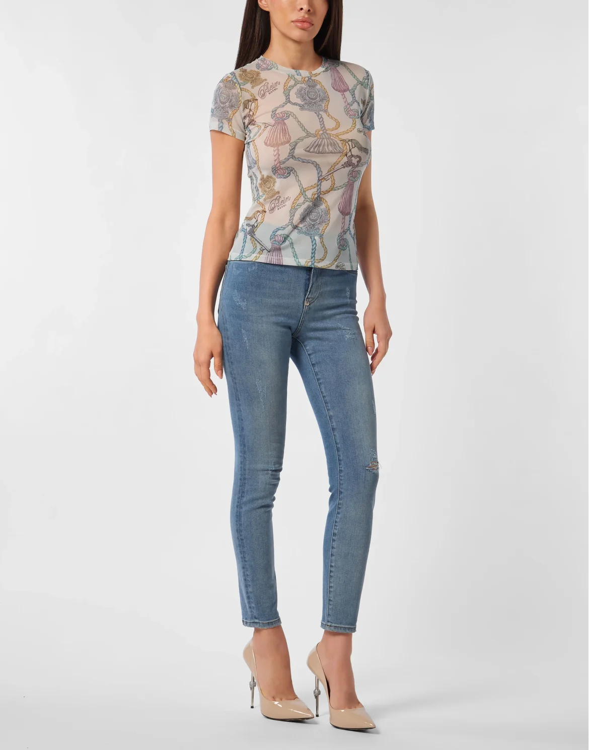 Tulle Sexy Pure Fit T-Shirt Tassels, цвет: Мультиколор