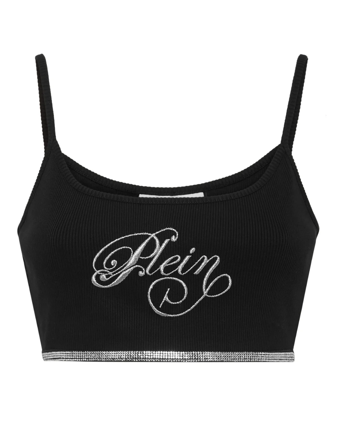 Mini Tank Top Elastic Strass Signature, цвет: Черный
