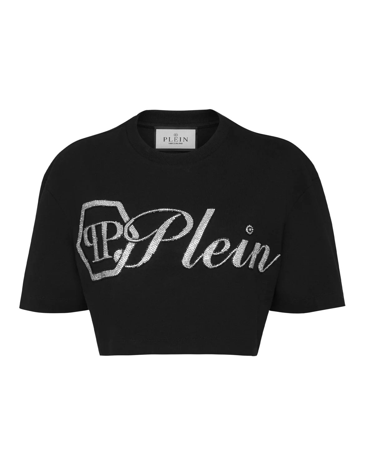 Cropped T-Shirt Crystal Signature, цвет: Черный