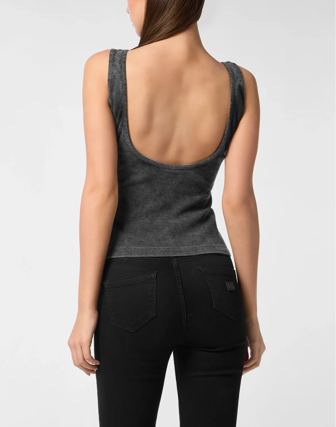 Rib Tank Top Stones Wash Hexagon, цвет: Серый