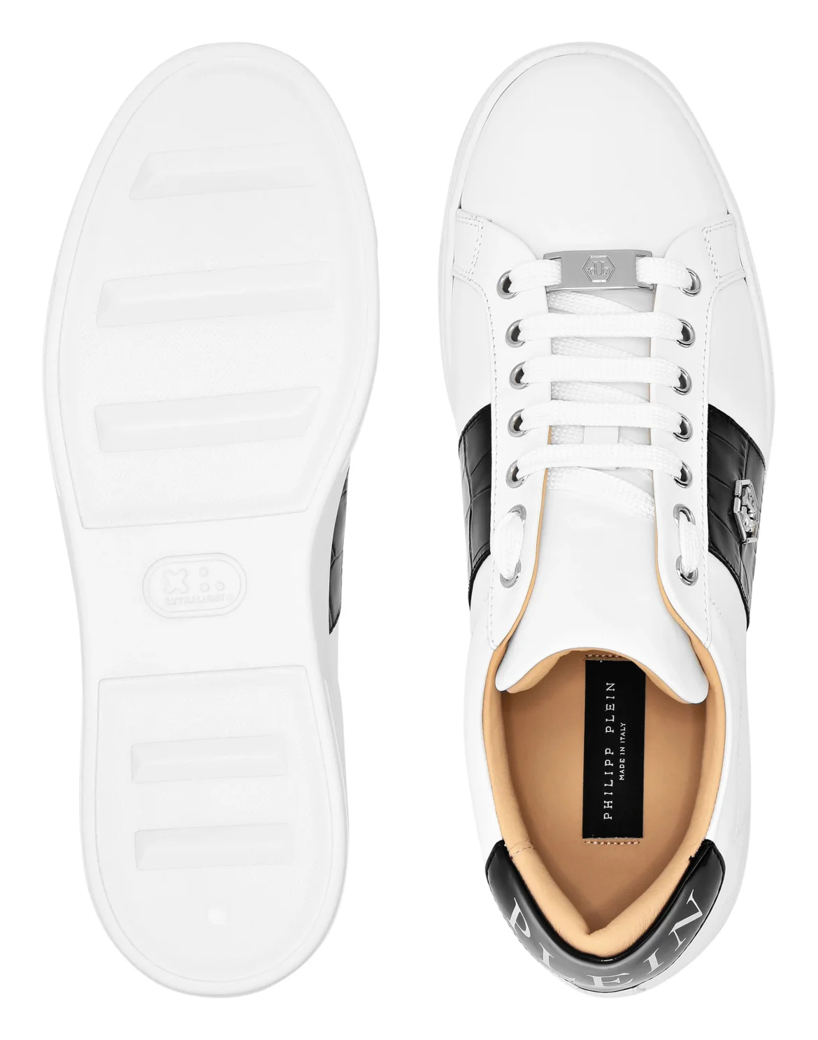 Mix Leather Lo-Top Sneakers Hexagon, цвет: Белый