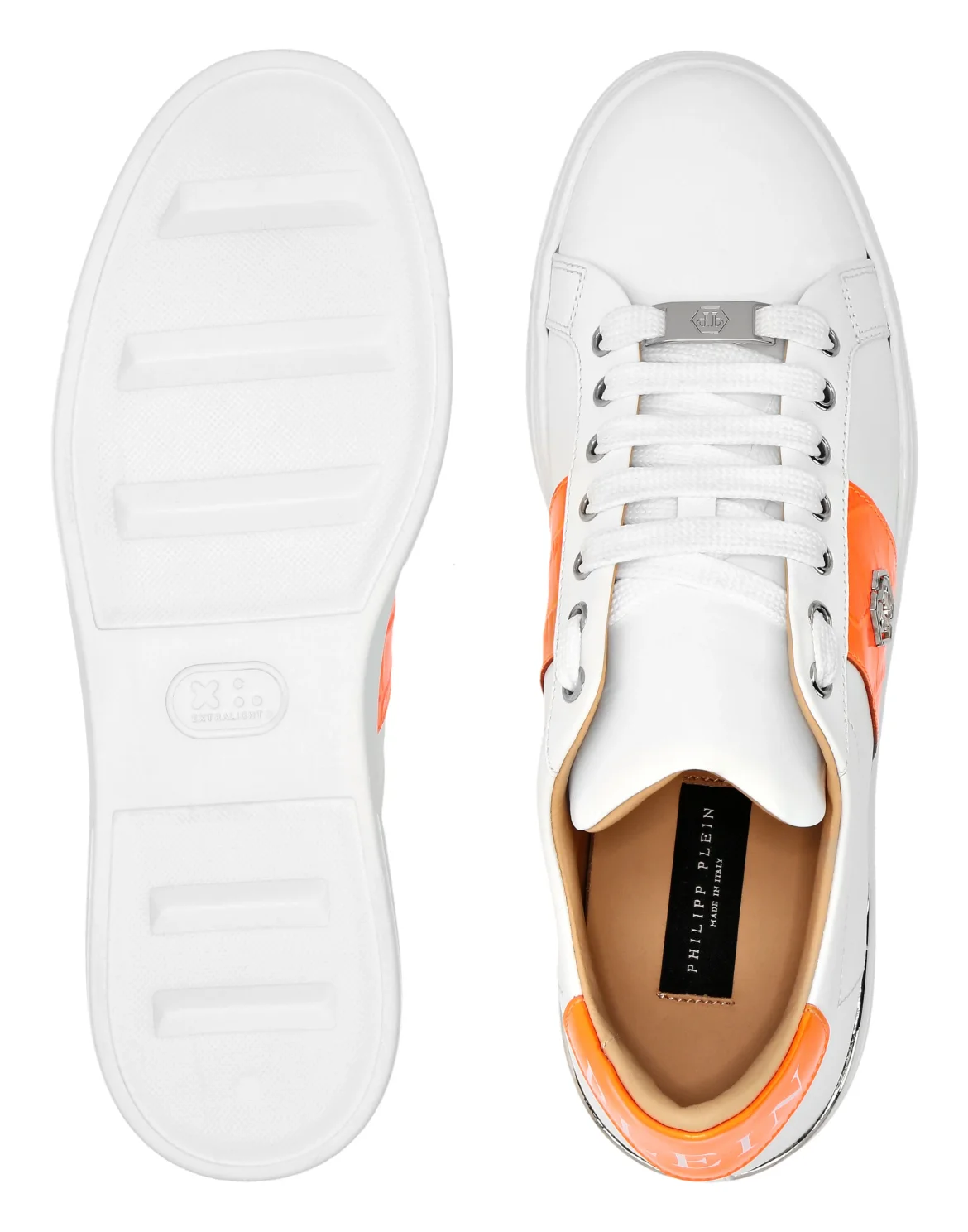 Mix Leather Lo-Top Sneakers Hexagon, цвет: Оранжевый